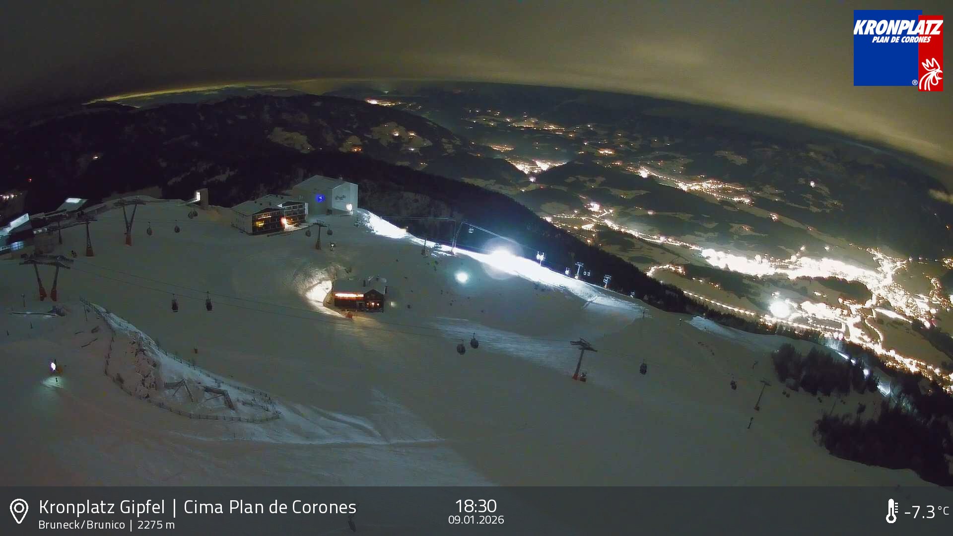 Archiv Foto Webcam Blick auf Bruneck, Kronplatz
