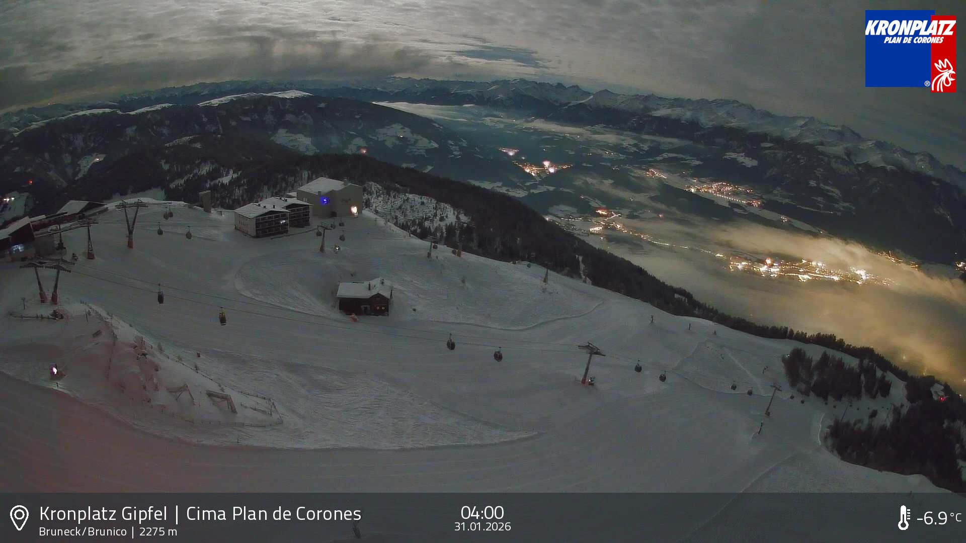 Archiv Foto Webcam Blick auf Bruneck, Kronplatz