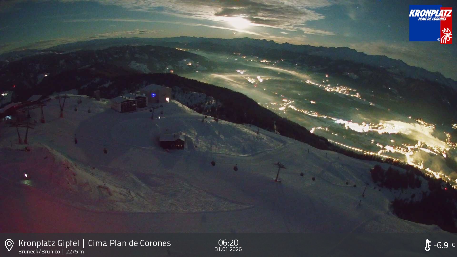 Archiv Foto Webcam Blick auf Bruneck, Kronplatz