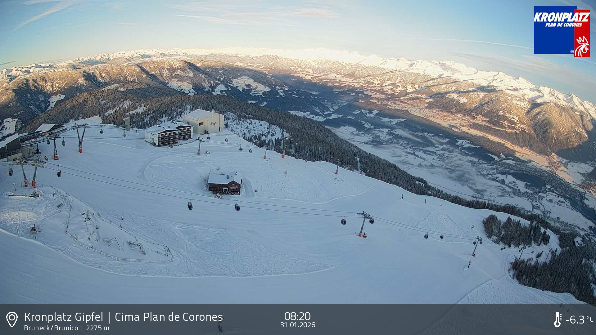 Archiv Foto Webcam Blick auf Bruneck, Kronplatz