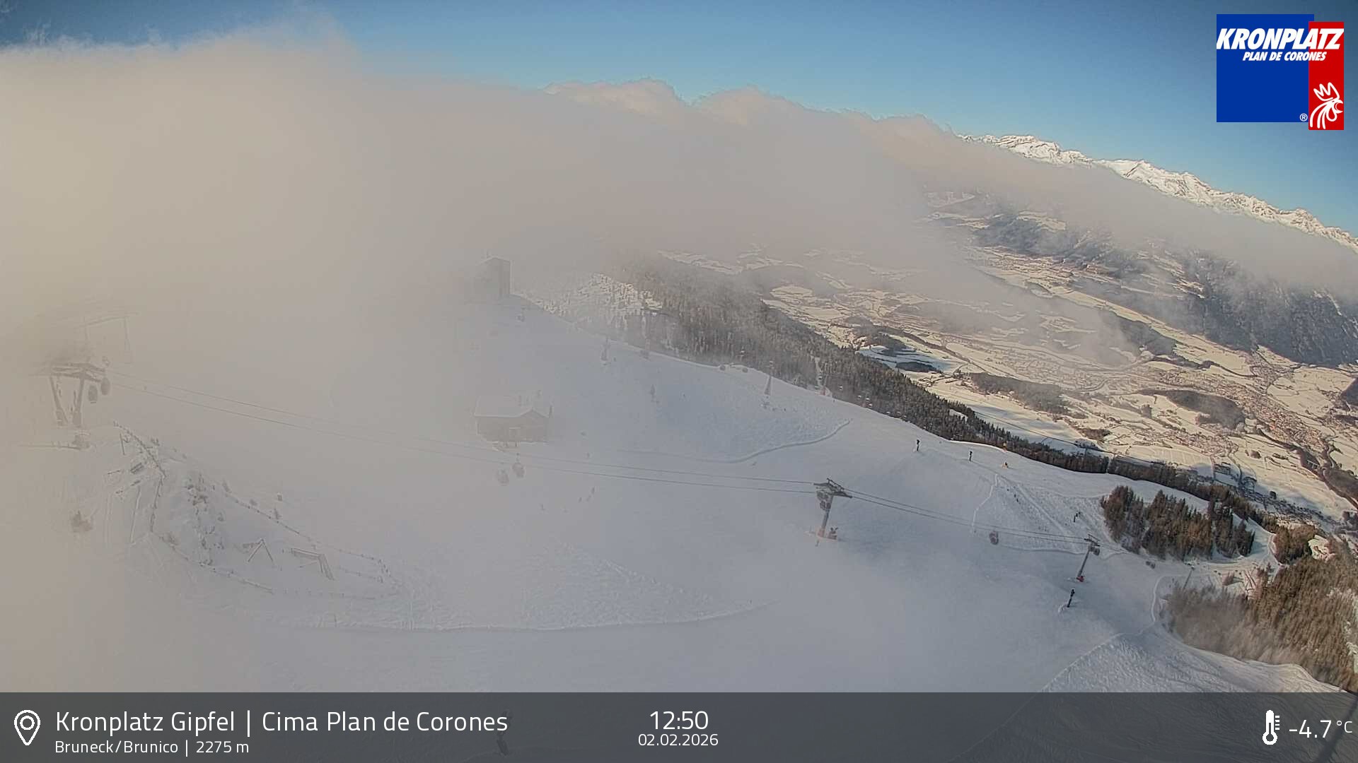 Archiv Foto Webcam Blick auf Bruneck, Kronplatz
