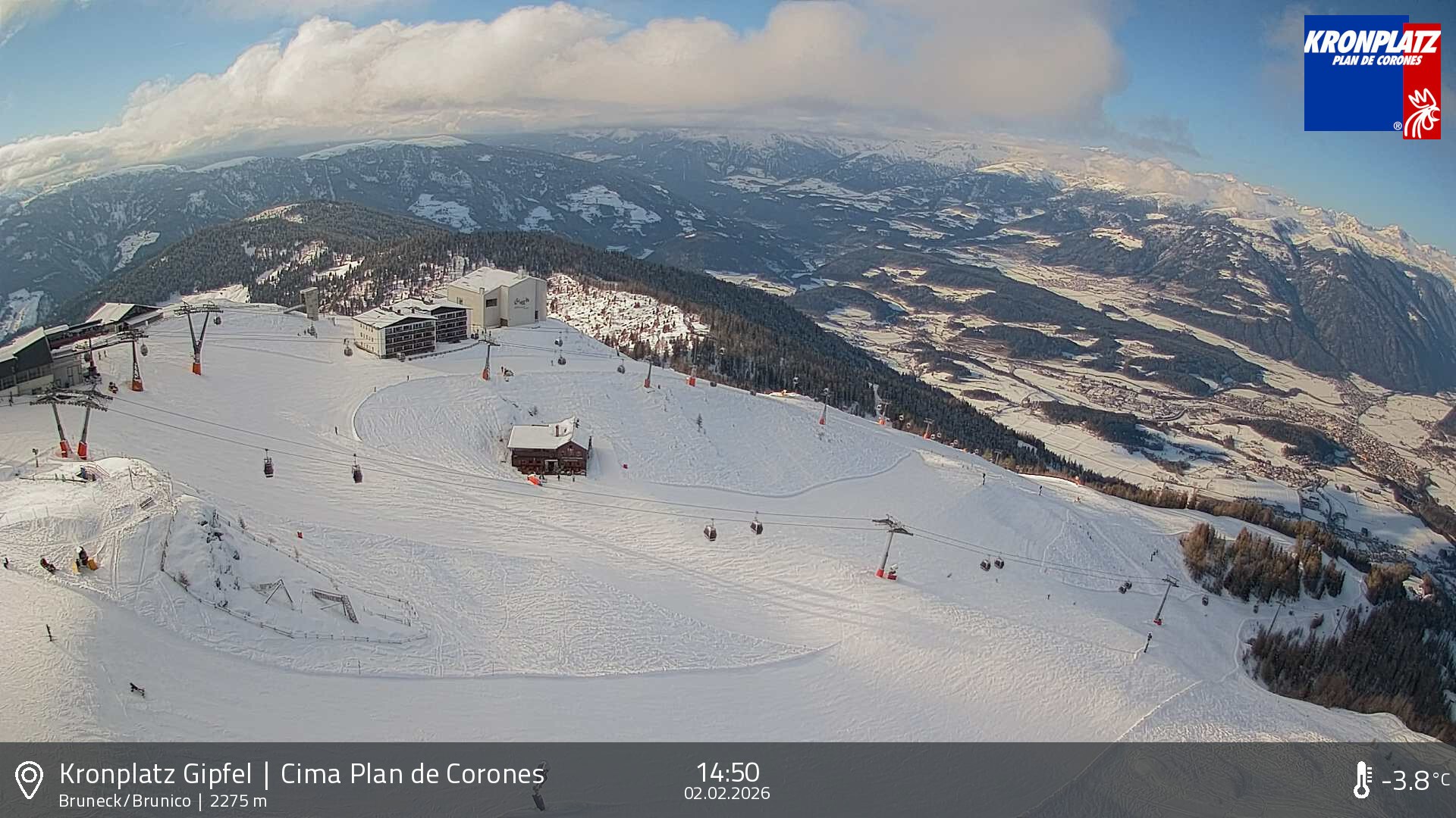 Archiv Foto Webcam Blick auf Bruneck, Kronplatz
