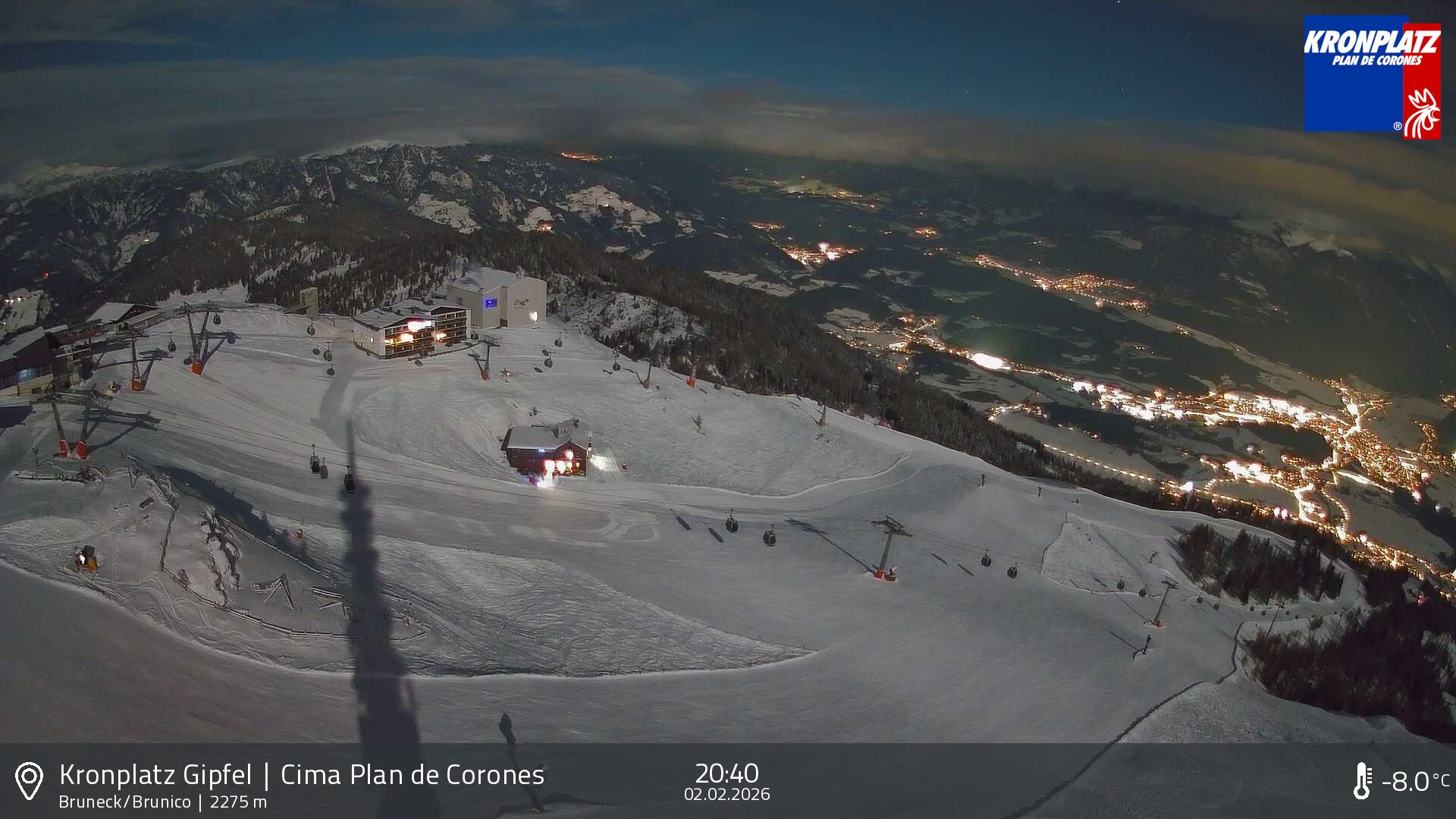 Archiv Foto Webcam Blick auf Bruneck, Kronplatz