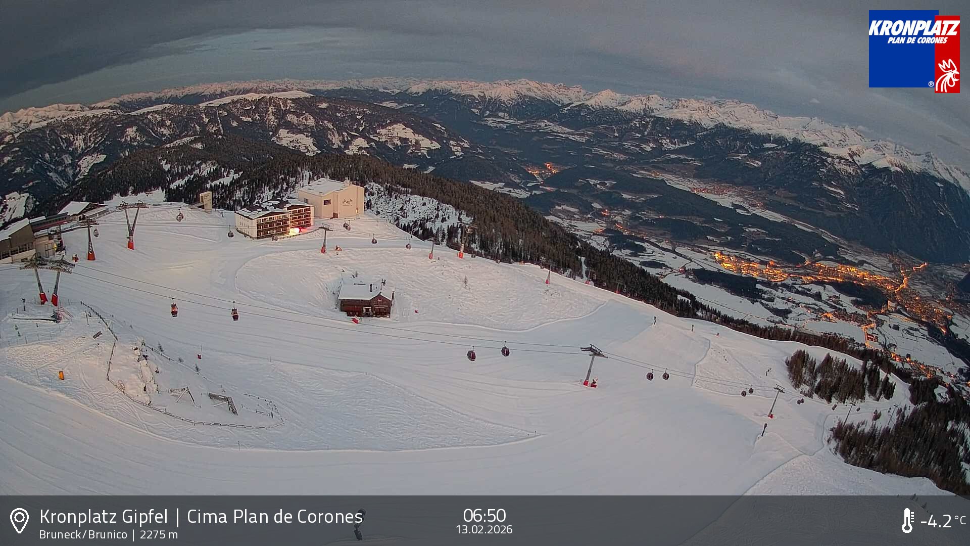 Archived image Webcam View To Brunico, Plan De Corones