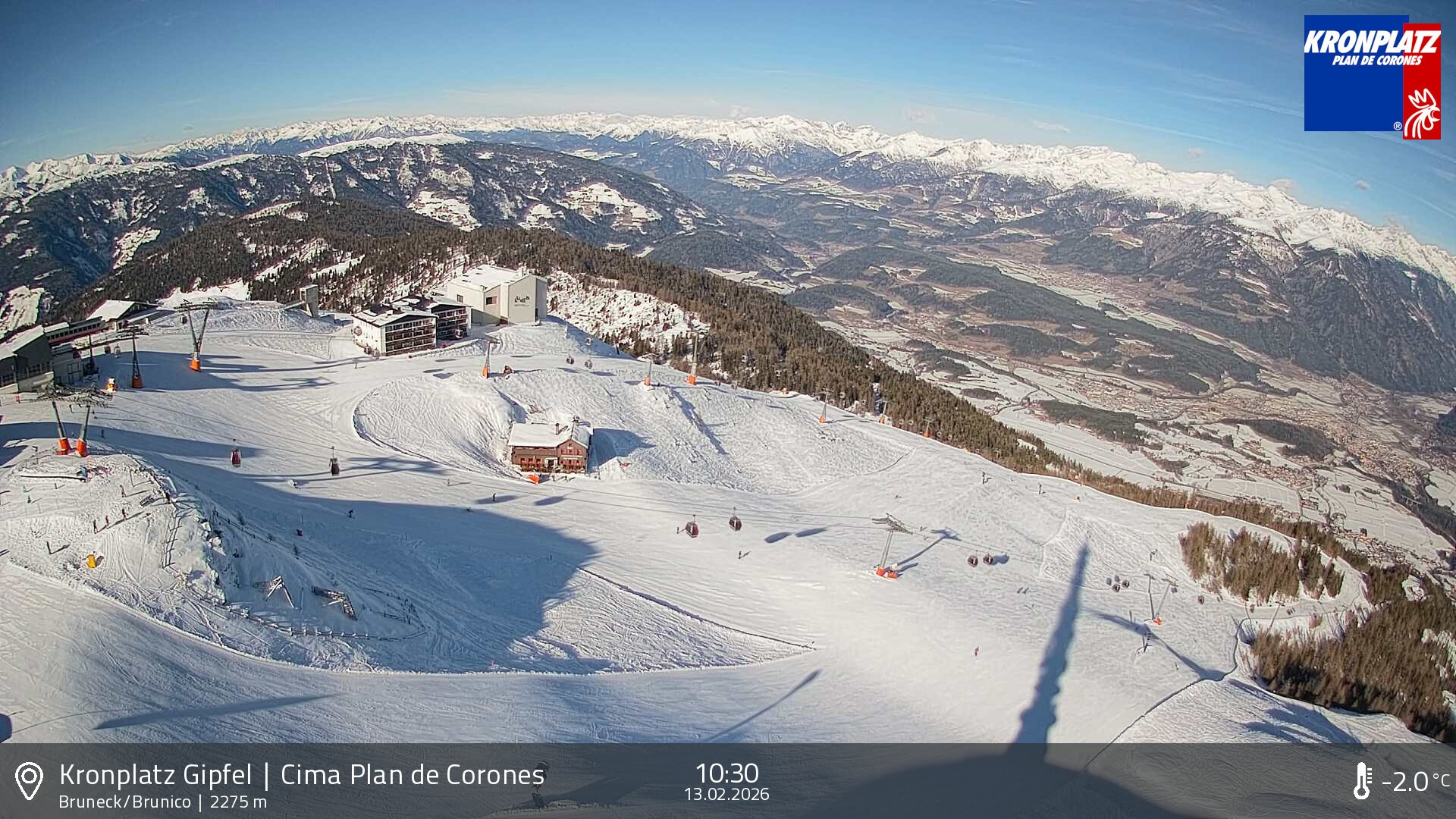 Archived image Webcam View To Brunico, Plan De Corones