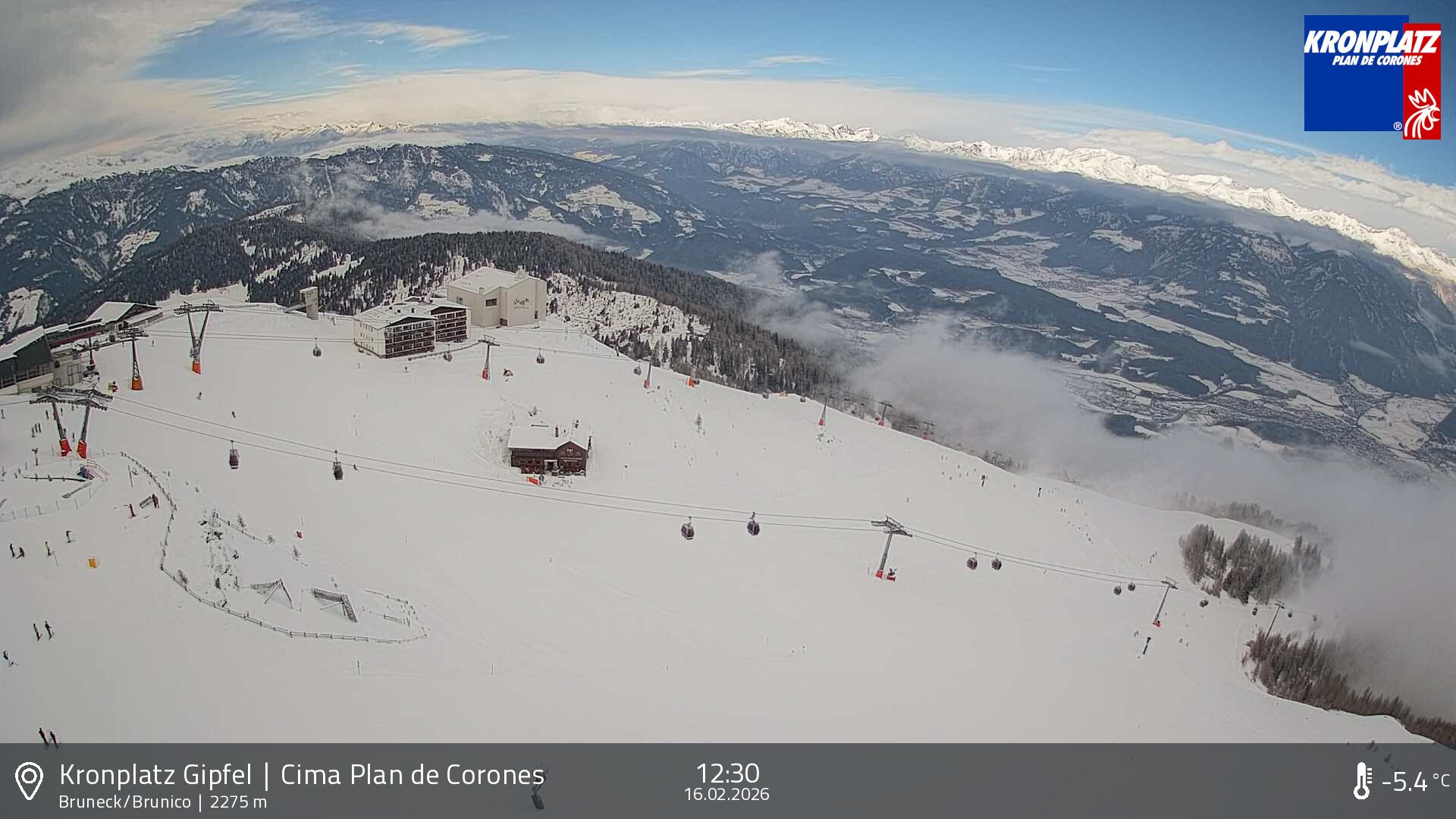 Archiv Foto Webcam Blick auf Bruneck, Kronplatz