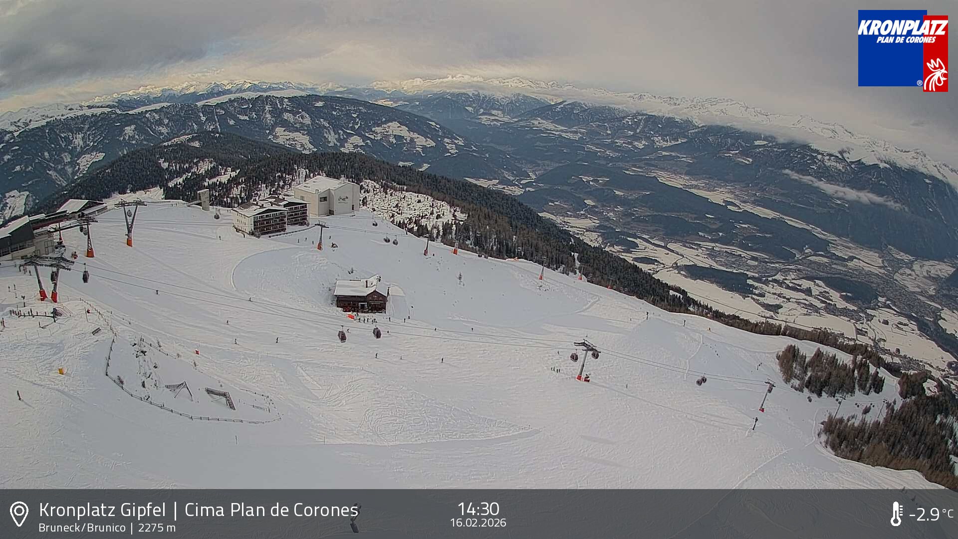 Archiv Foto Webcam Blick auf Bruneck, Kronplatz
