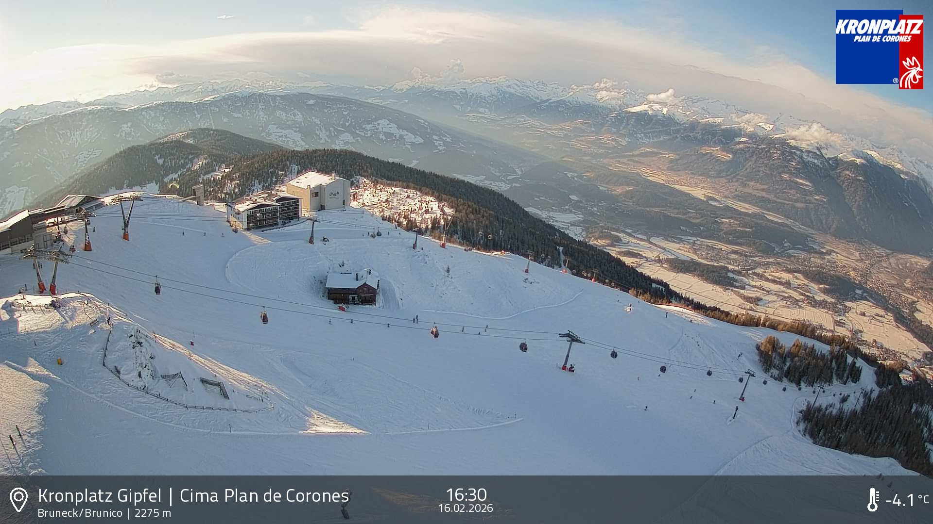 Archiv Foto Webcam Blick auf Bruneck, Kronplatz