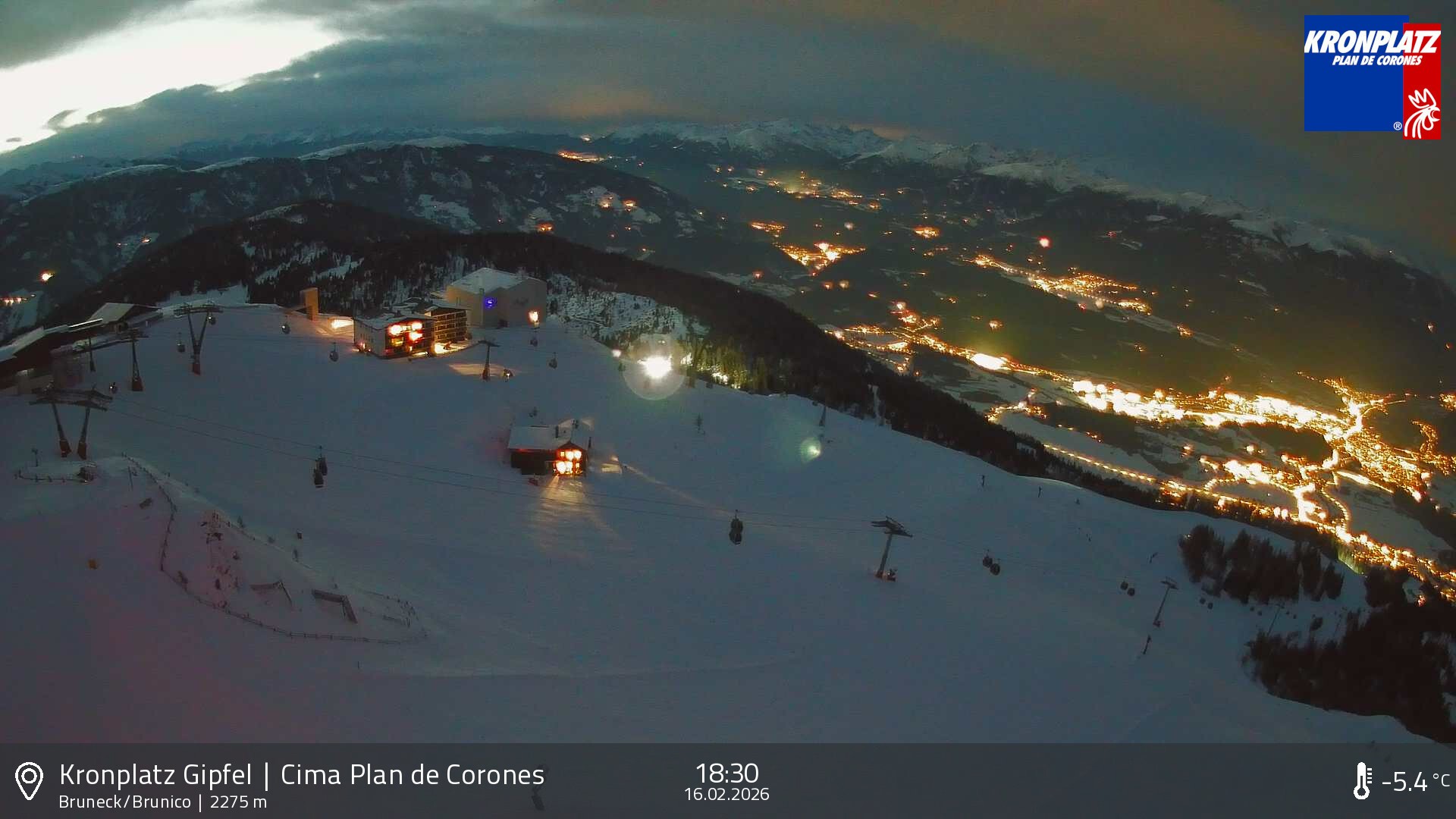 Archiv Foto Webcam Blick auf Bruneck, Kronplatz
