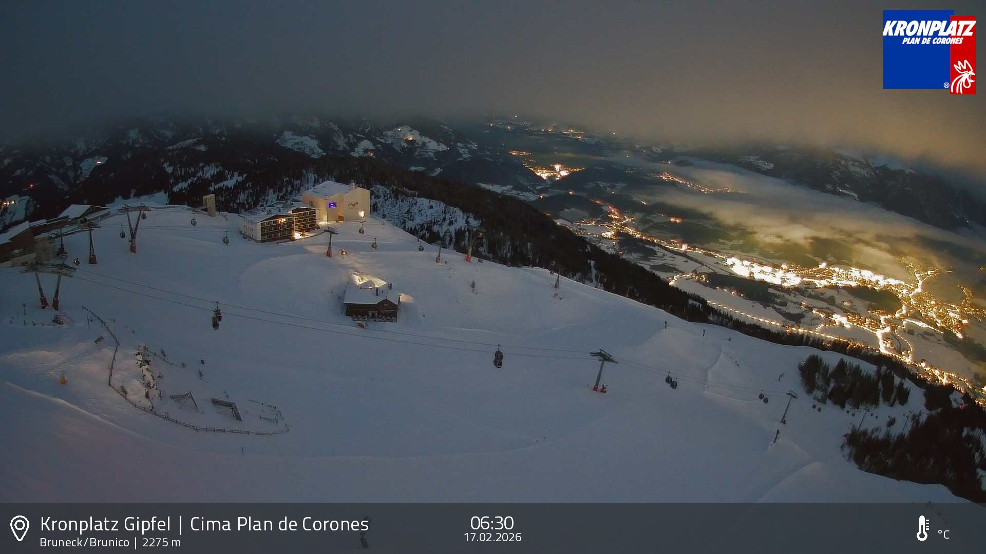 Archiv Foto Webcam Blick auf Bruneck, Kronplatz