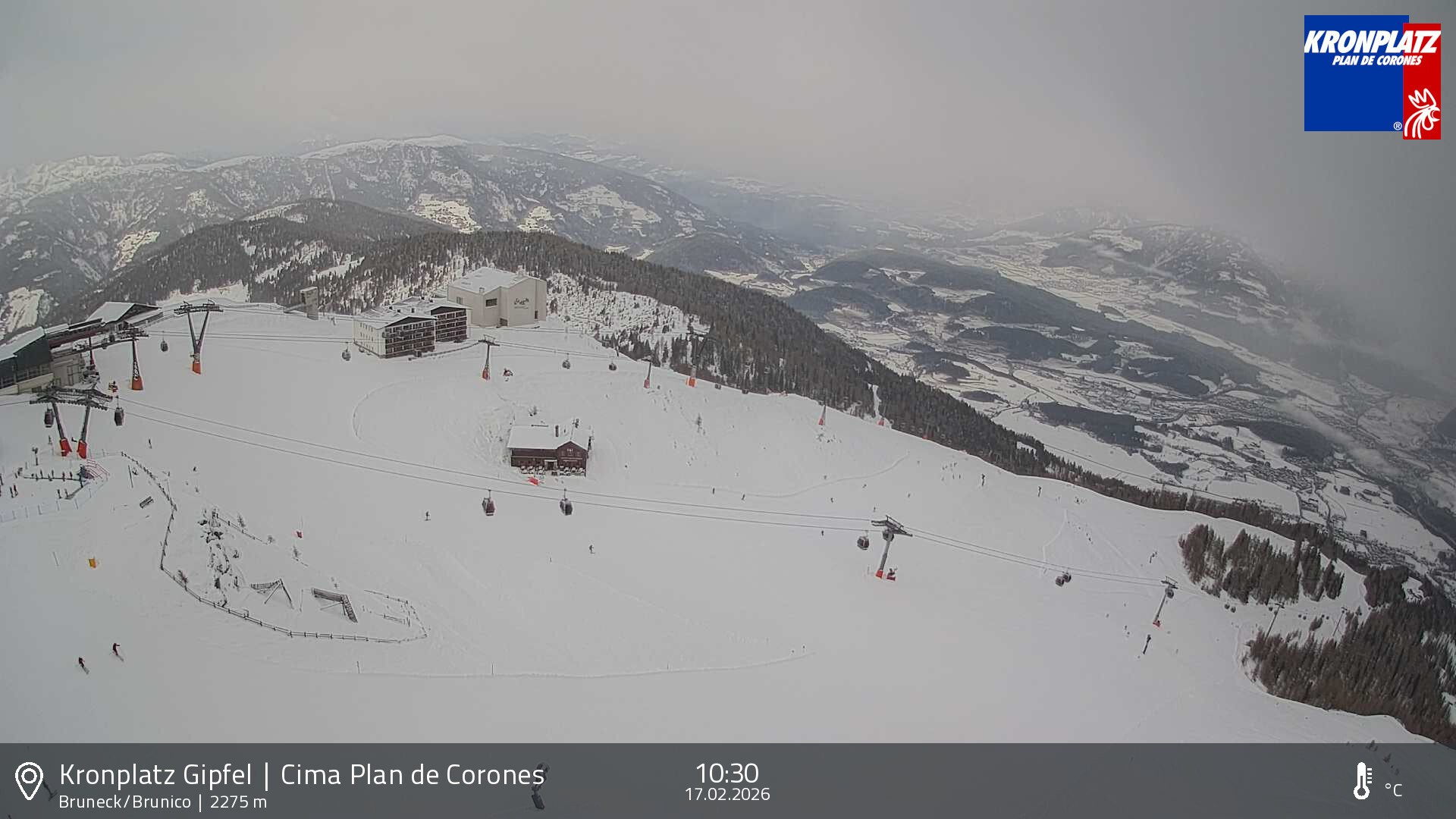 Archiv Foto Webcam Blick auf Bruneck, Kronplatz