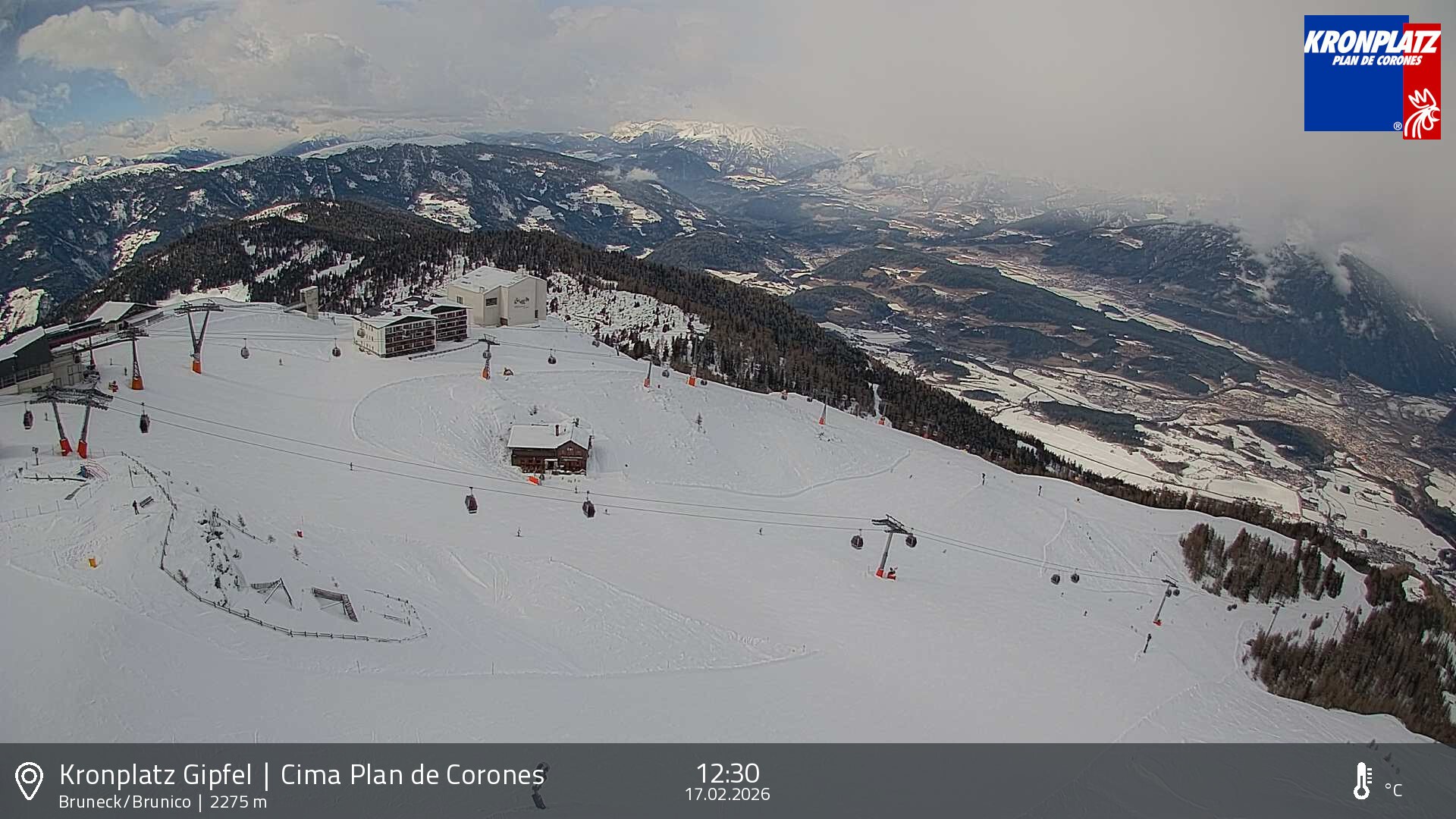 Archiv Foto Webcam Blick auf Bruneck, Kronplatz