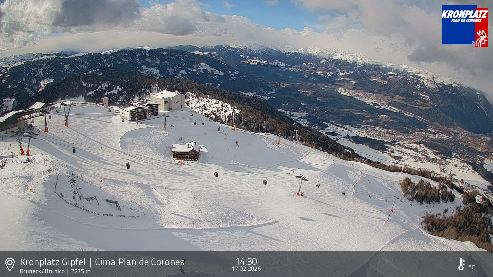 Archiv Foto Webcam Blick auf Bruneck, Kronplatz