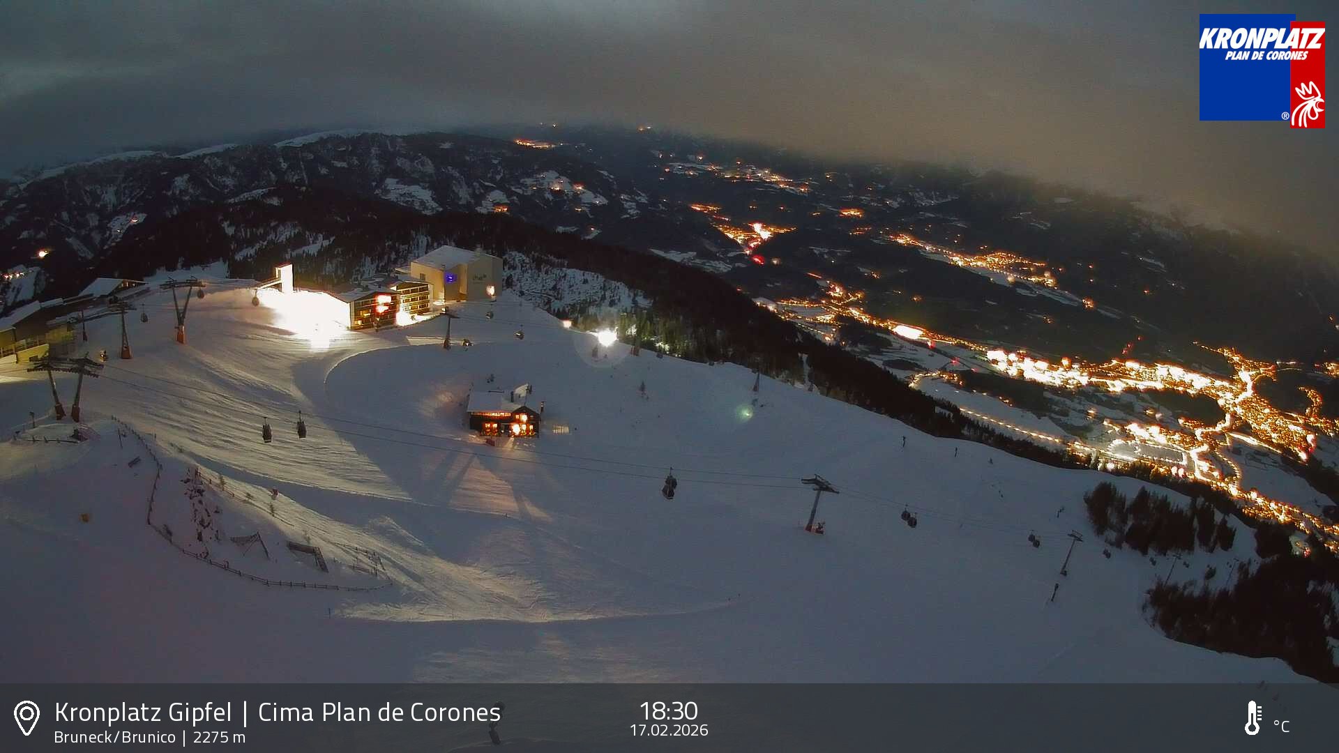 Archiv Foto Webcam Blick auf Bruneck, Kronplatz