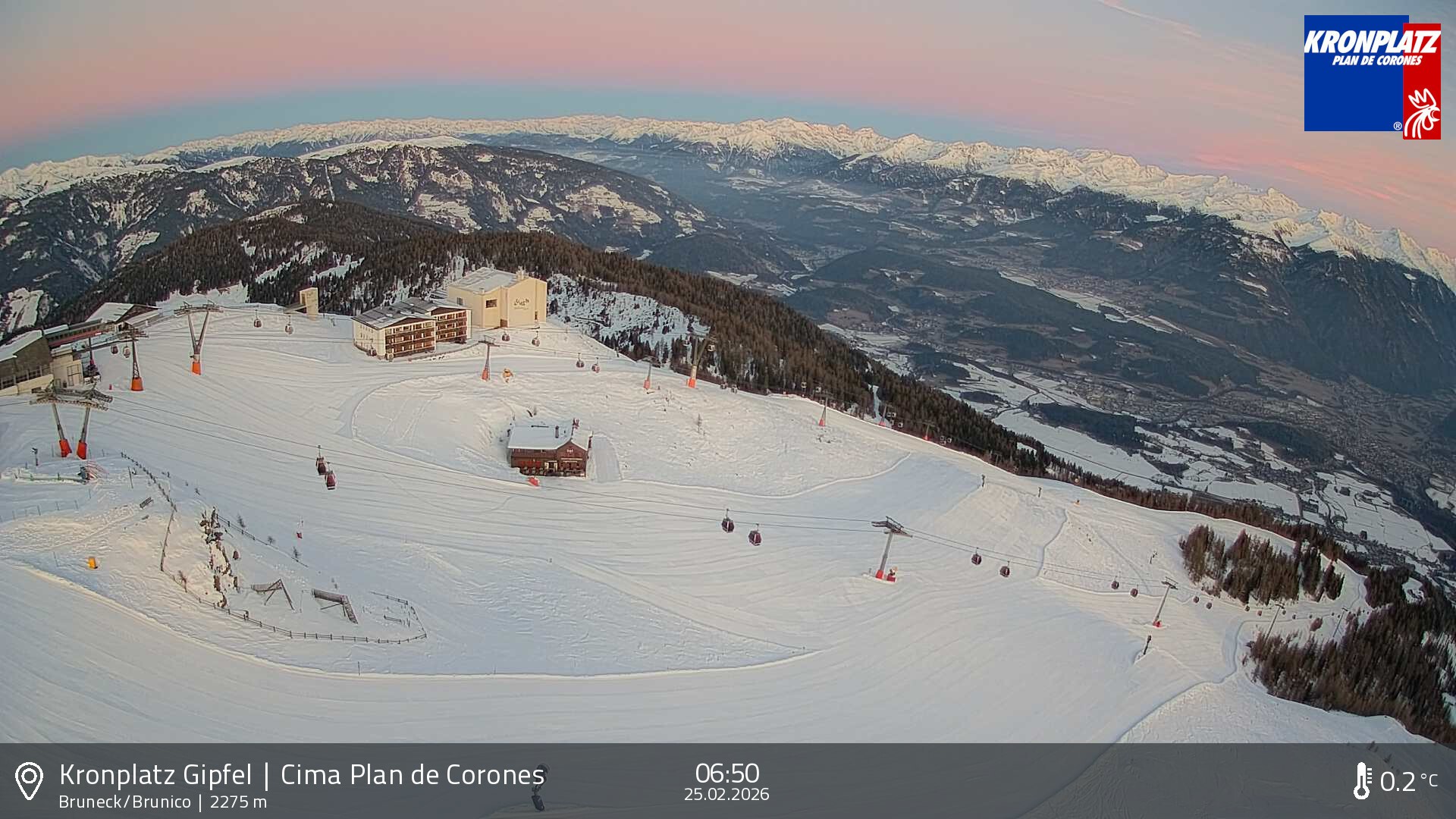 Archived image Webcam View To Brunico, Plan De Corones