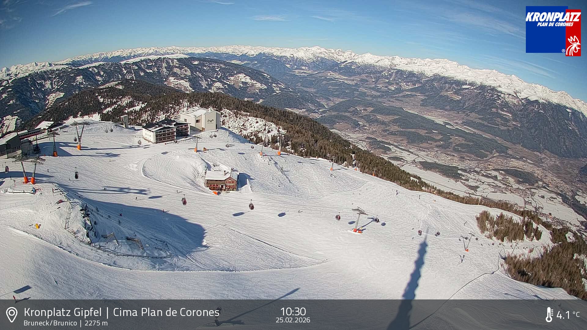 Archived image Webcam View To Brunico, Plan De Corones