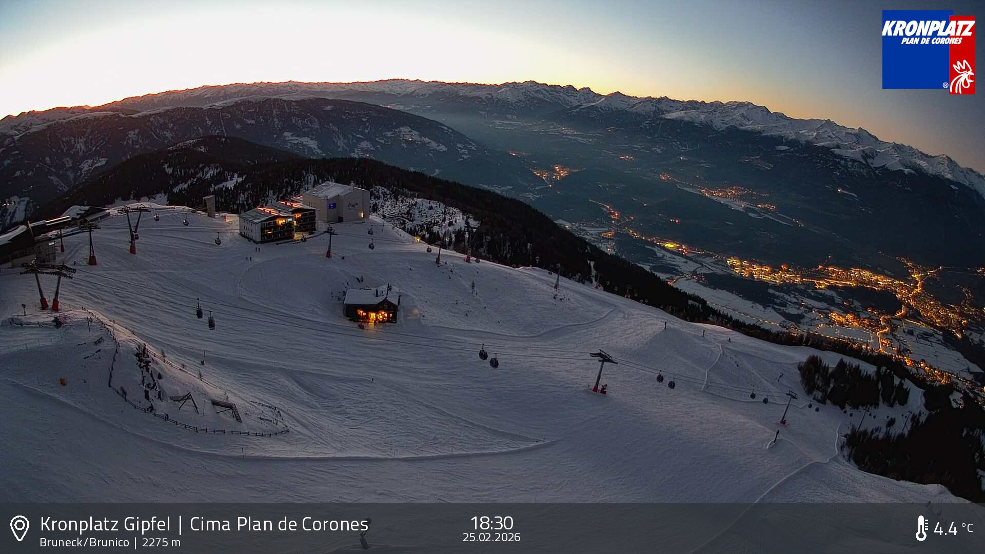 Archived image Webcam View To Brunico, Plan De Corones