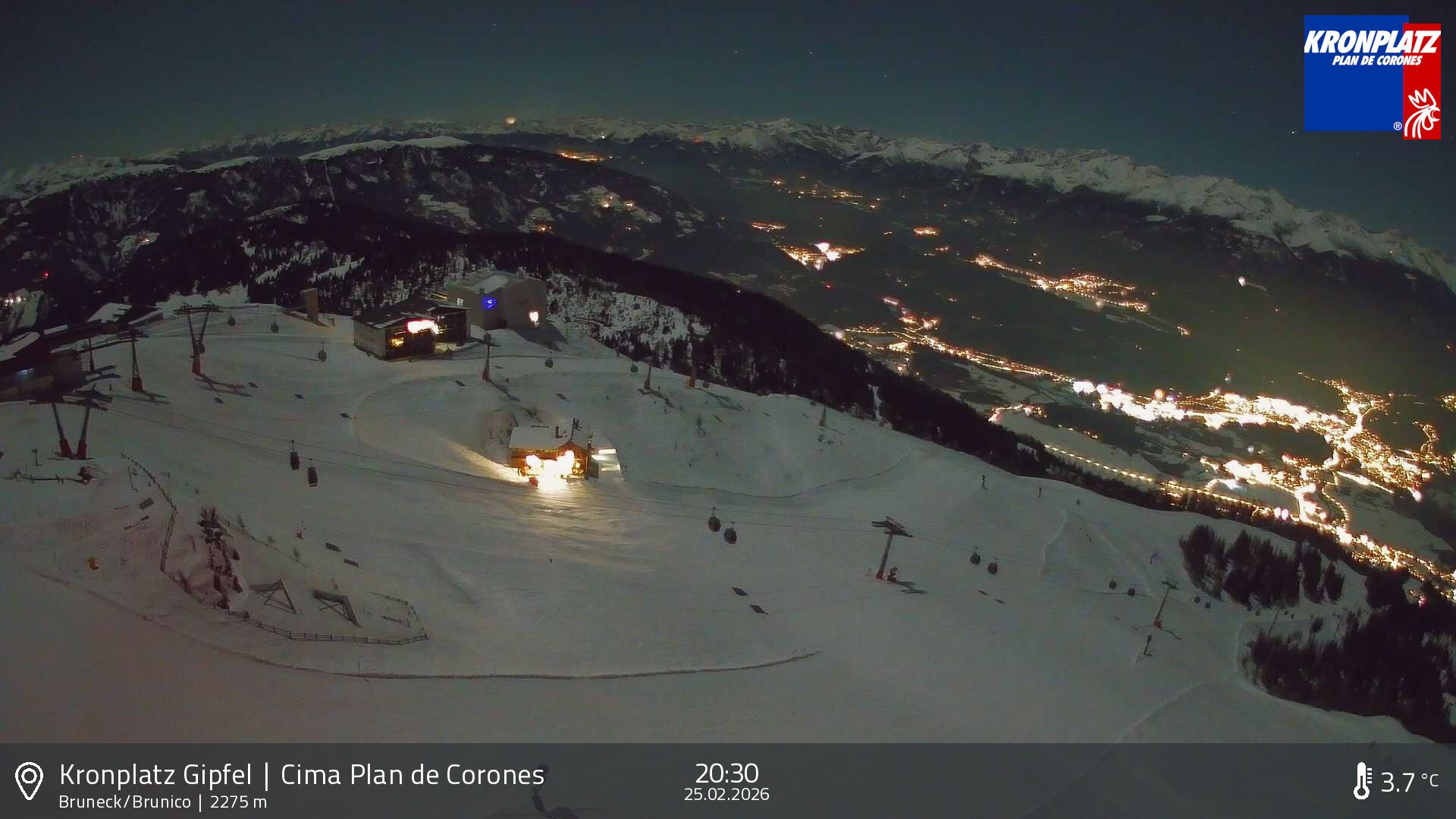 Archived image Webcam View To Brunico, Plan De Corones