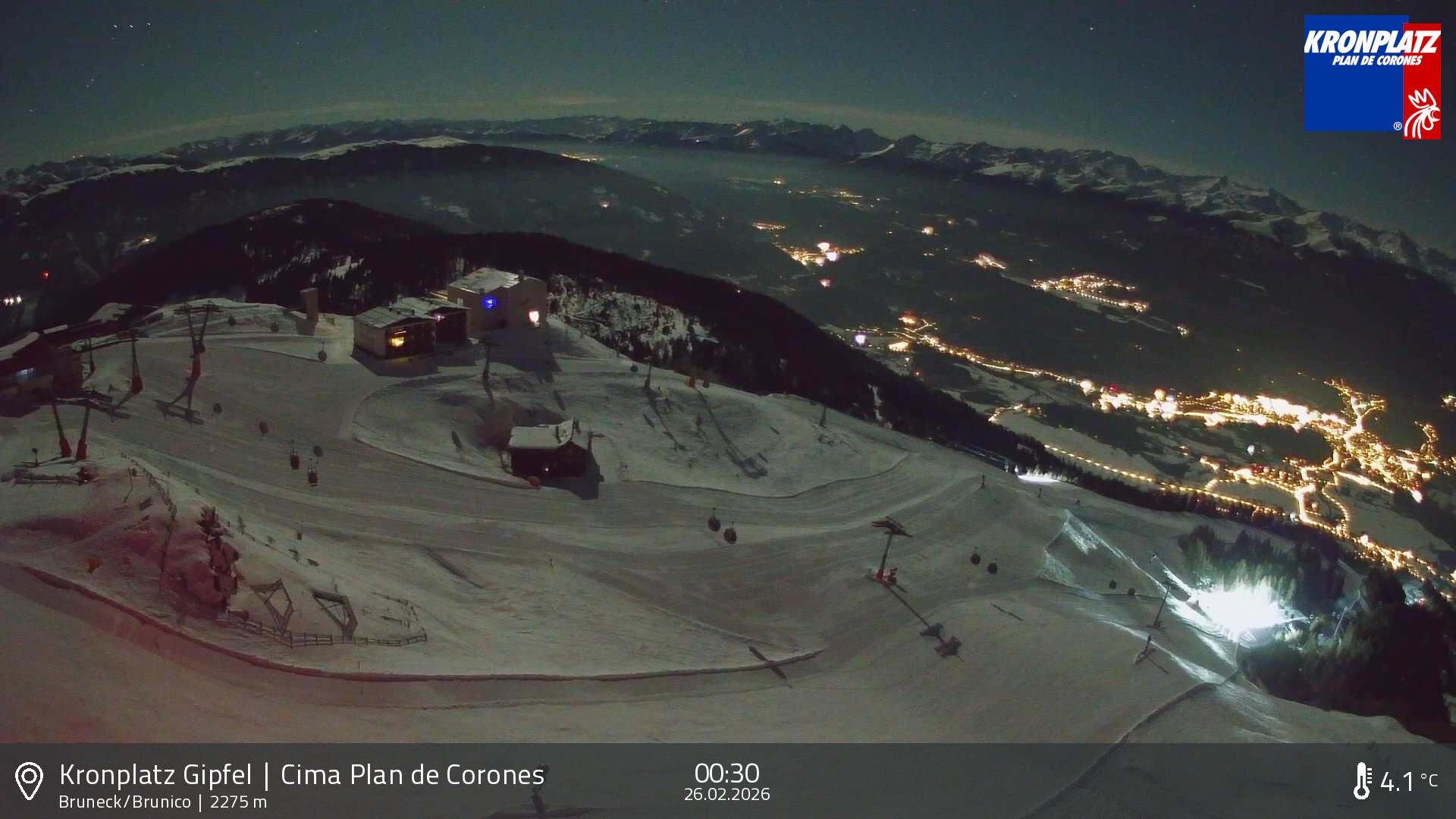 Archived image Webcam View To Brunico, Plan De Corones