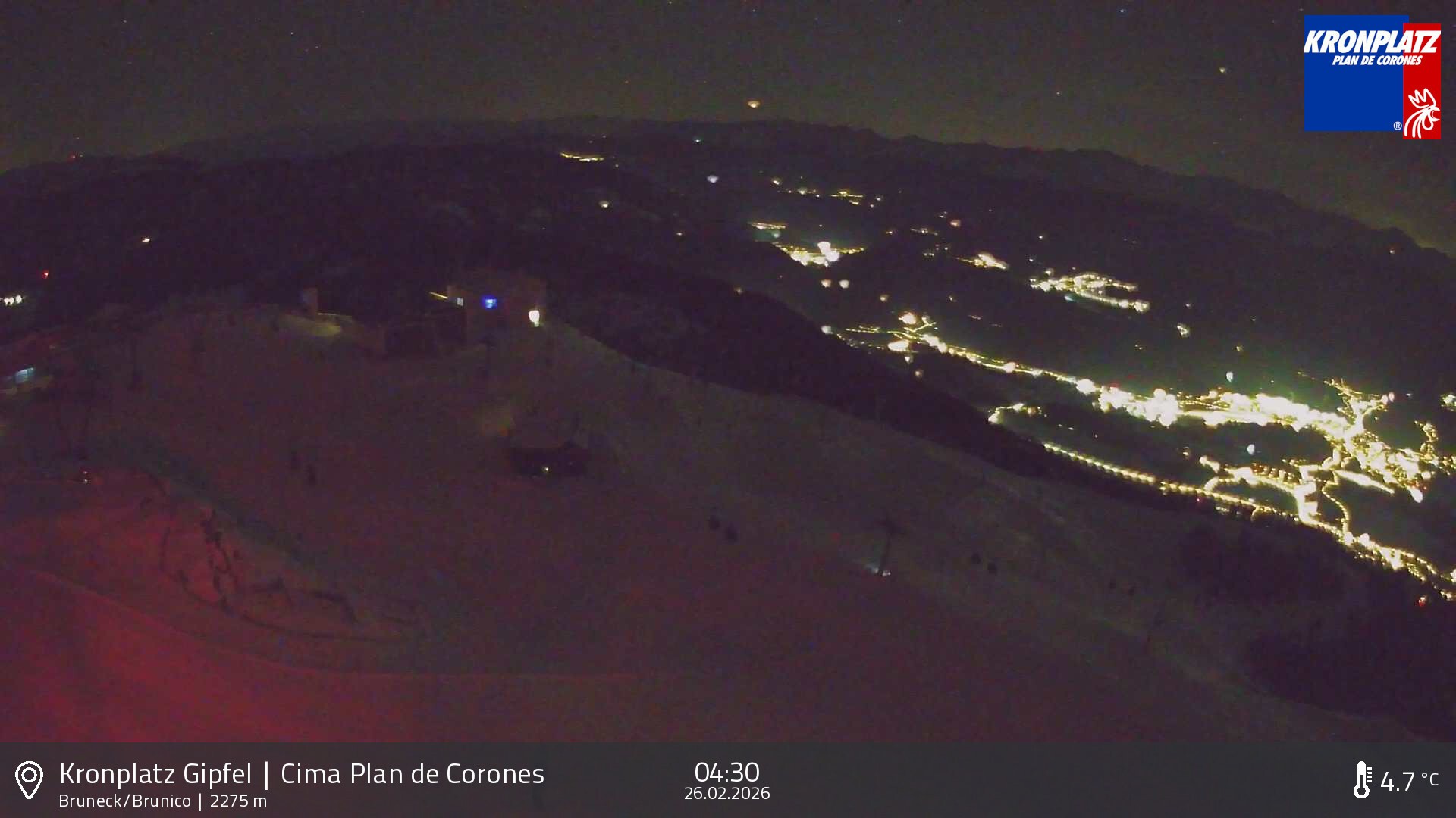 Archived image Webcam View To Brunico, Plan De Corones