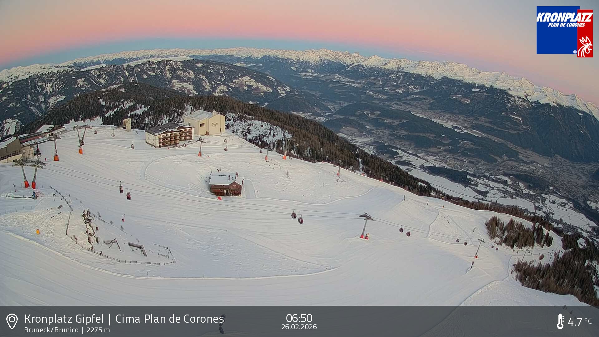 Archived image Webcam View To Brunico, Plan De Corones