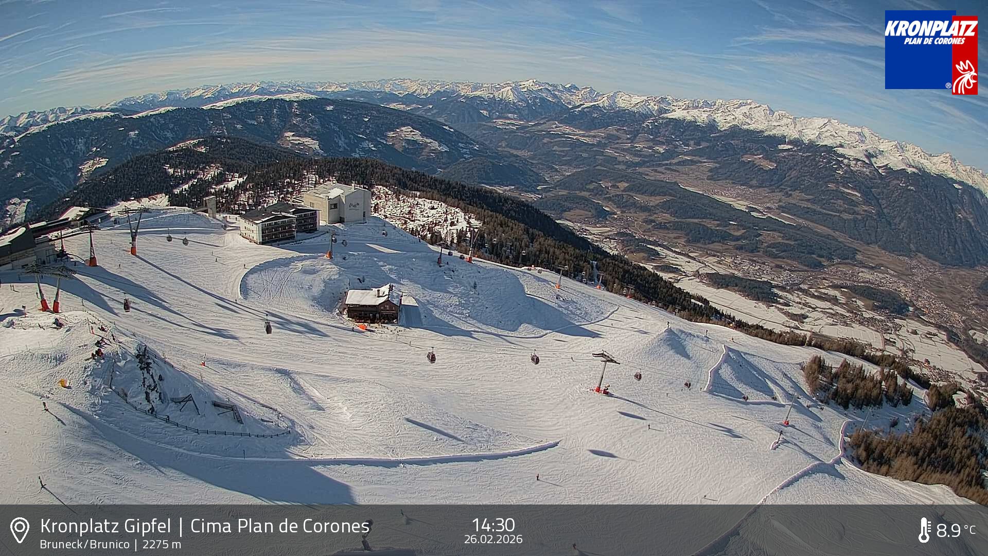 Archived image Webcam View To Brunico, Plan De Corones