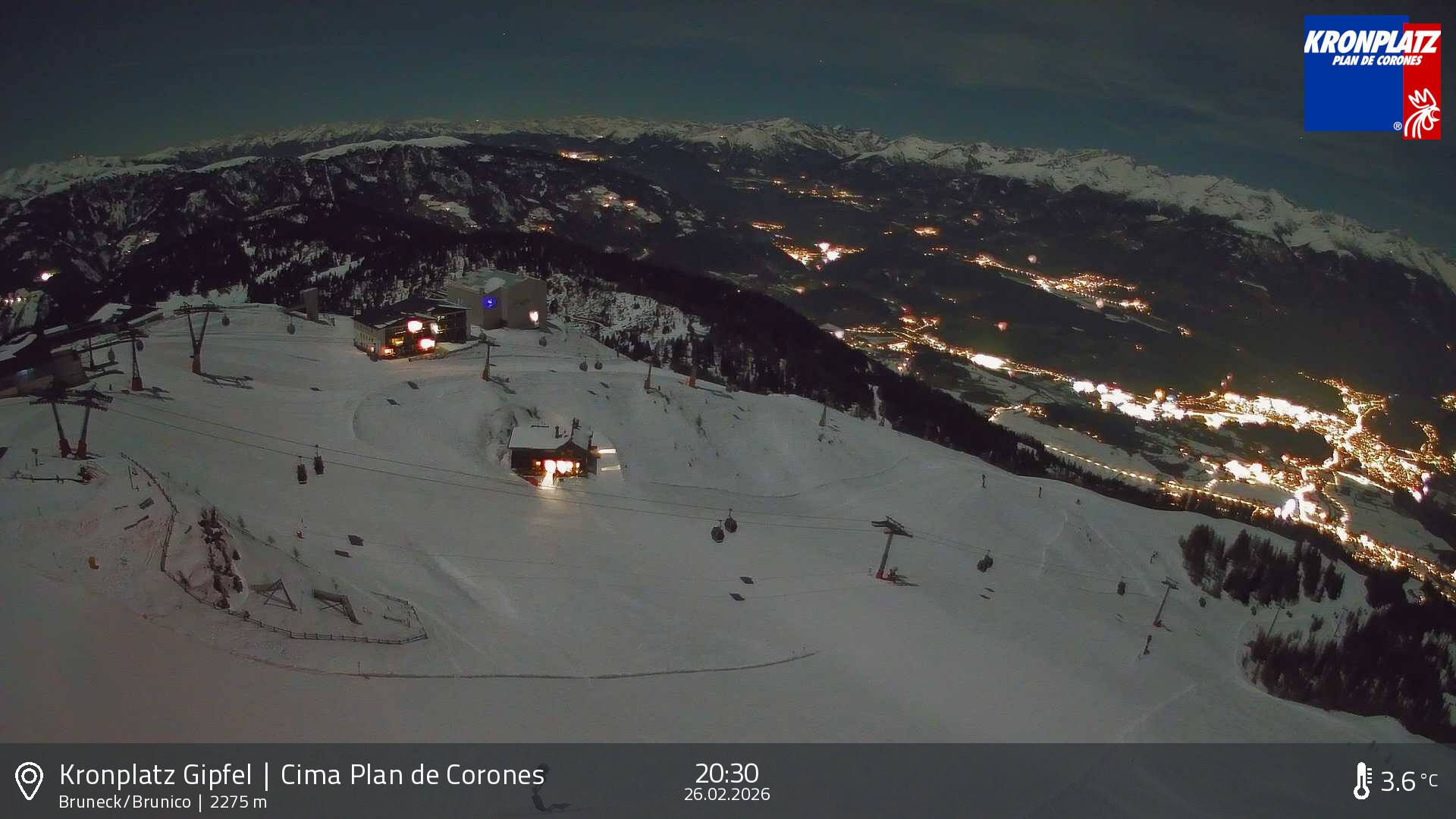 Archived image Webcam View To Brunico, Plan De Corones