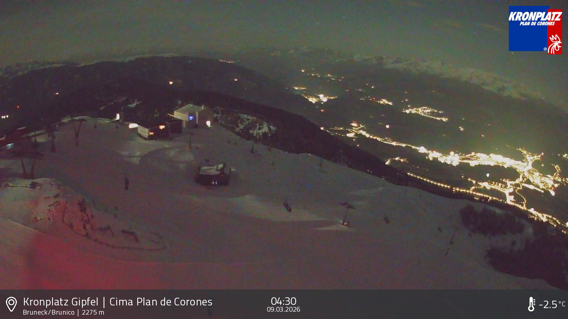 Archiv Foto Webcam Blick auf Bruneck, Kronplatz