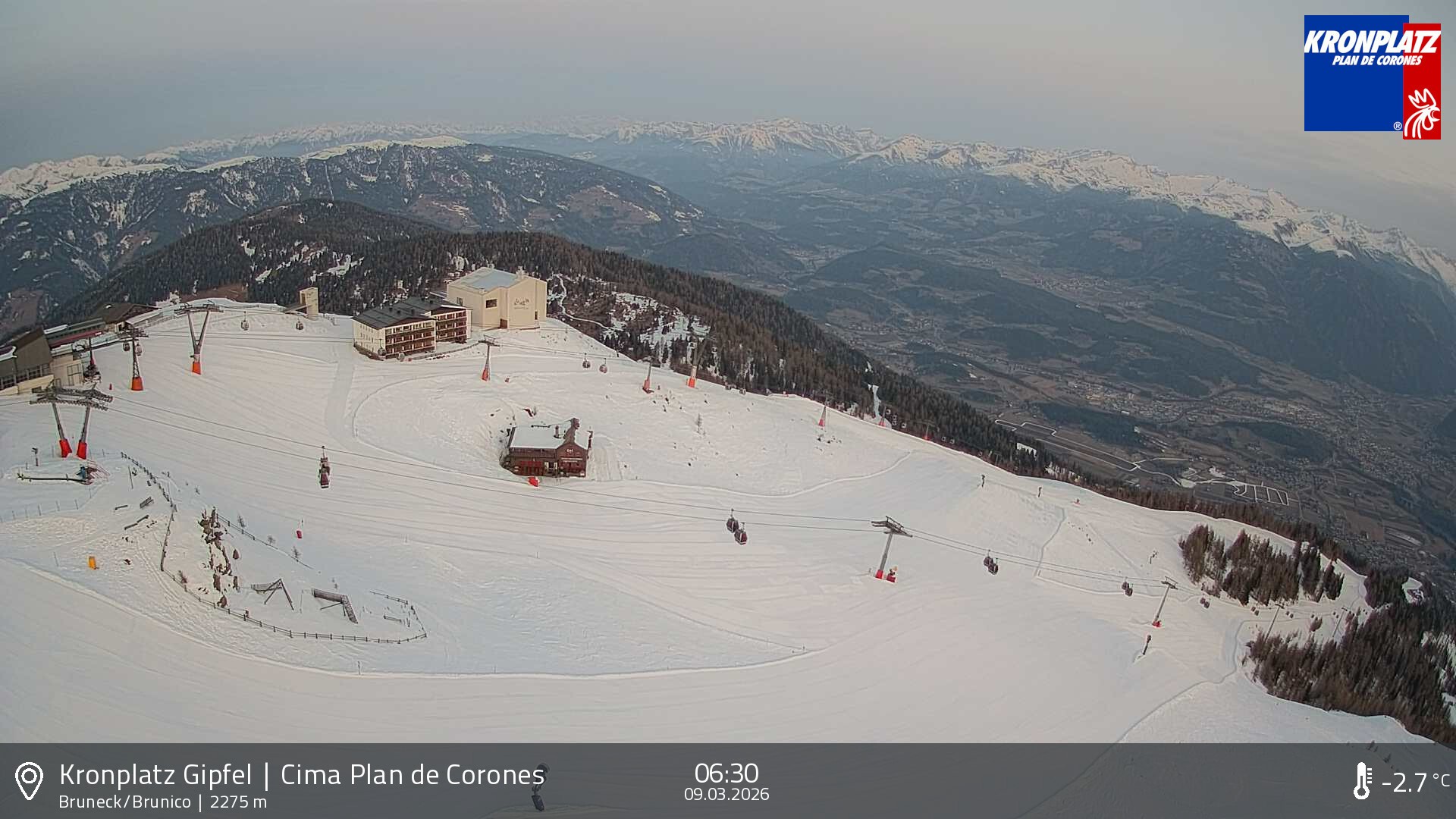 Archiv Foto Webcam Blick auf Bruneck, Kronplatz