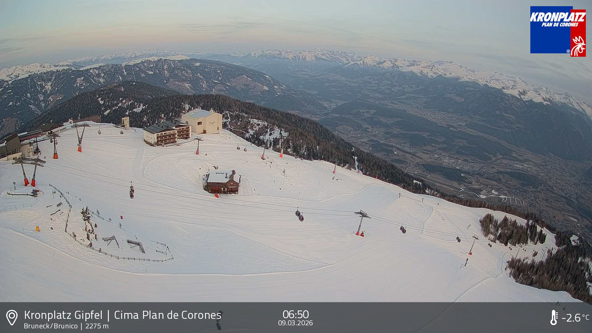 Archiv Foto Webcam Blick auf Bruneck, Kronplatz