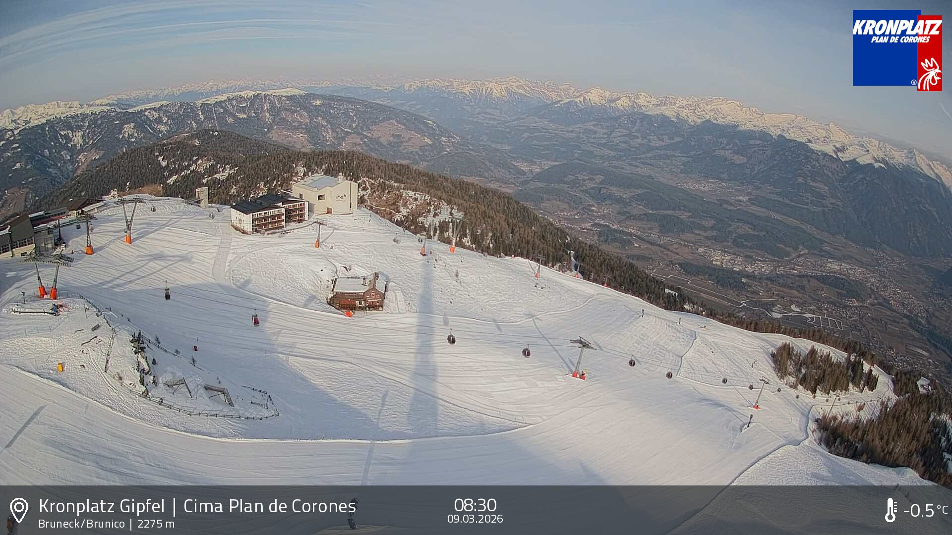 Archiv Foto Webcam Blick auf Bruneck, Kronplatz