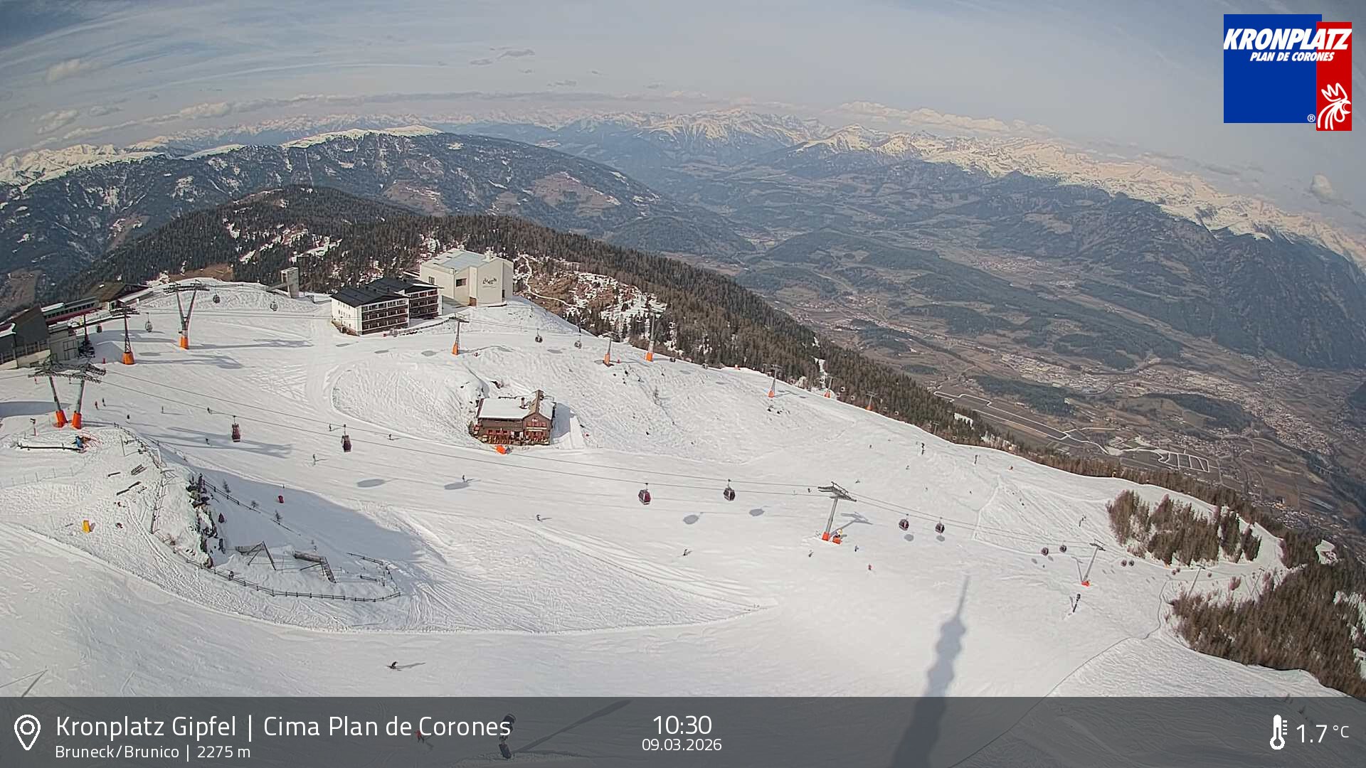 Archiv Foto Webcam Blick auf Bruneck, Kronplatz