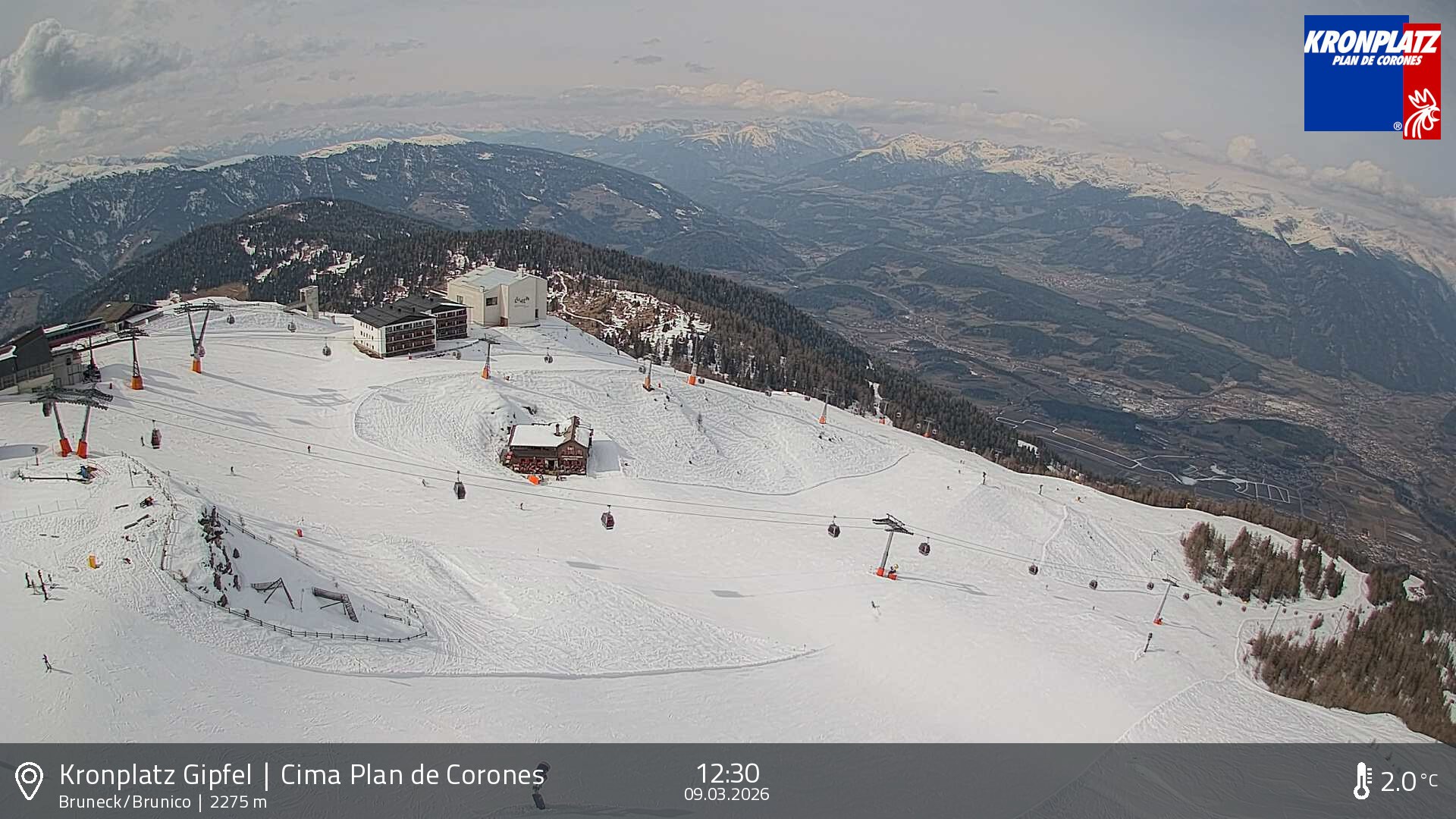 Archiv Foto Webcam Blick auf Bruneck, Kronplatz