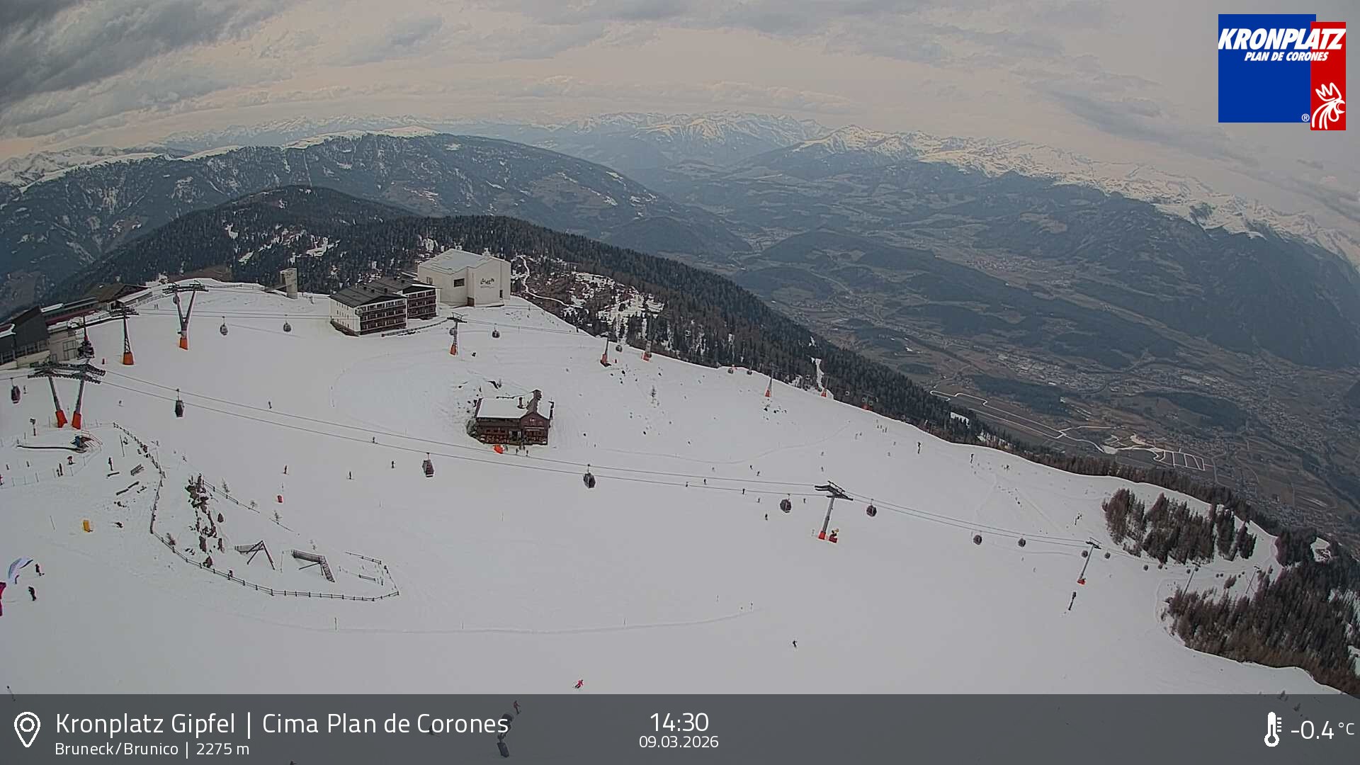 Archiv Foto Webcam Blick auf Bruneck, Kronplatz
