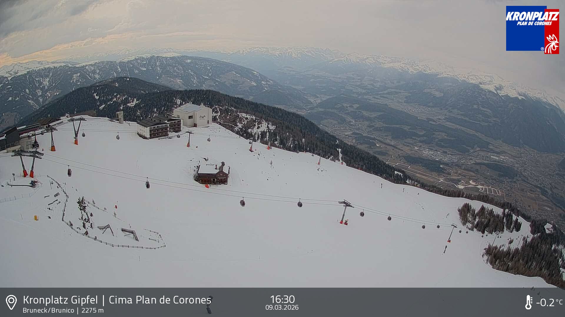 Archiv Foto Webcam Blick auf Bruneck, Kronplatz
