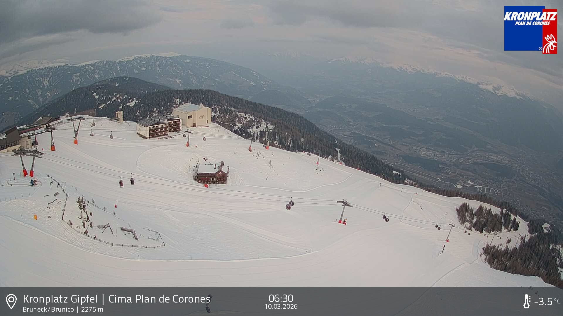 Archiv Foto Webcam Blick auf Bruneck, Kronplatz
