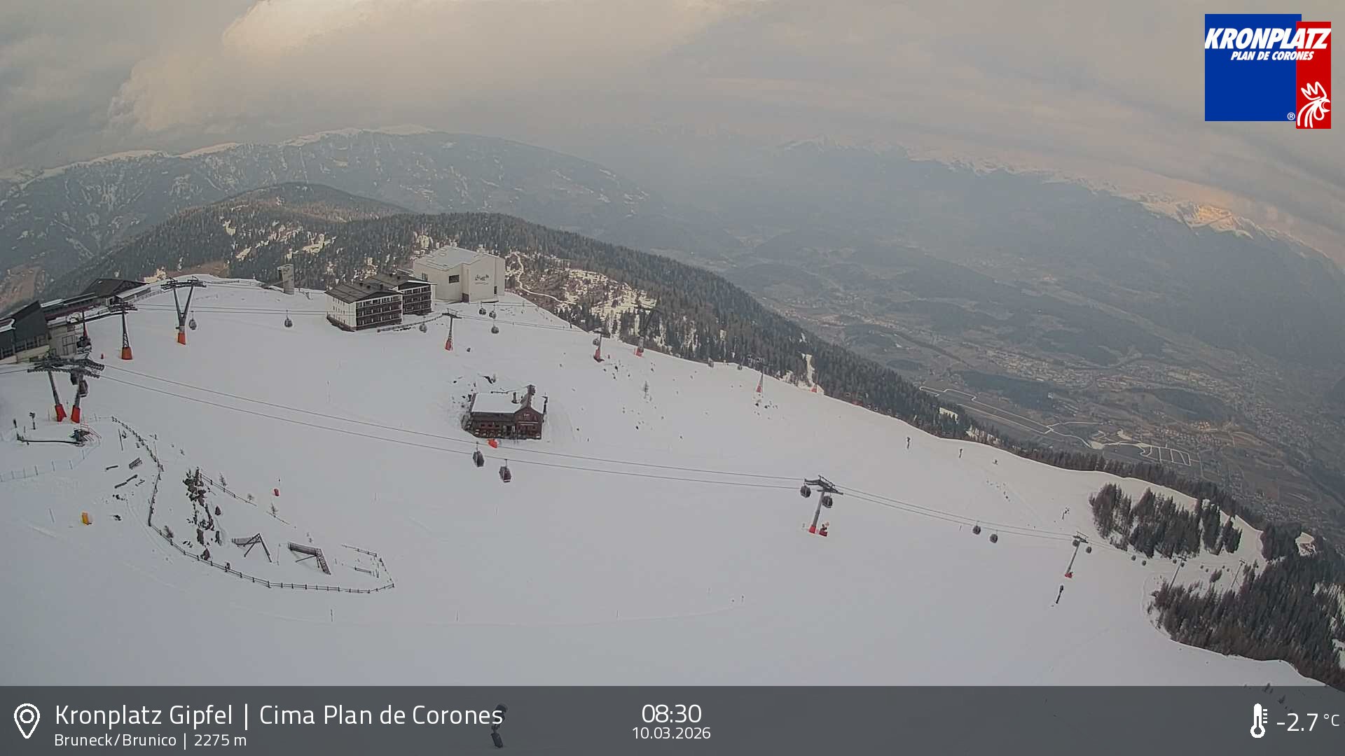 Archiv Foto Webcam Blick auf Bruneck, Kronplatz