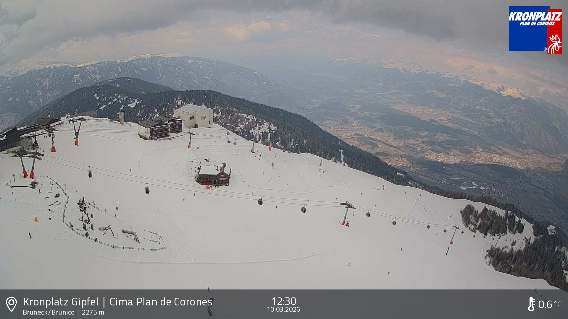 Archiv Foto Webcam Blick auf Bruneck, Kronplatz