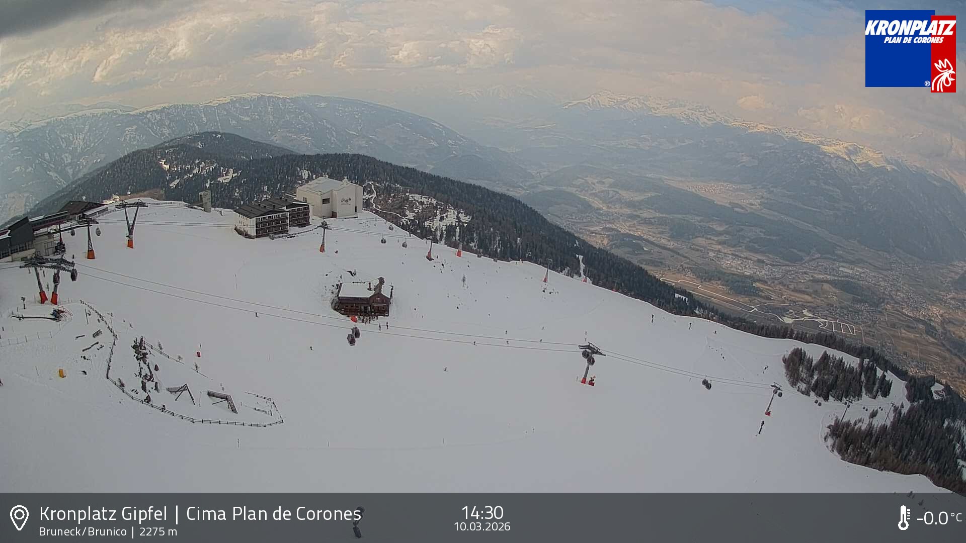 Archiv Foto Webcam Blick auf Bruneck, Kronplatz