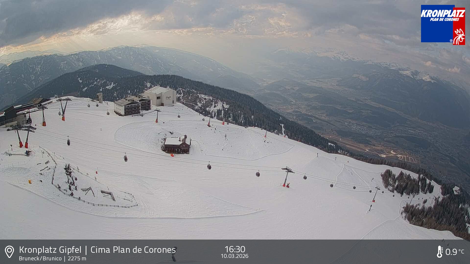 Archiv Foto Webcam Blick auf Bruneck, Kronplatz