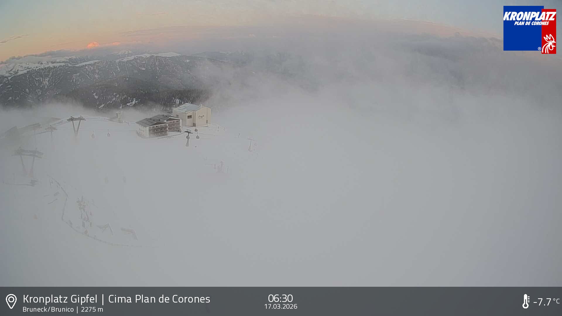 Archiv Foto Webcam Blick auf Bruneck, Kronplatz