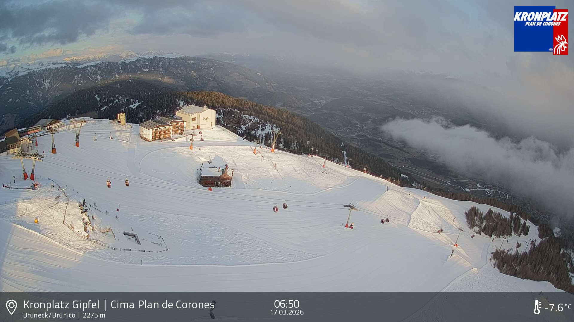 Archiv Foto Webcam Blick auf Bruneck, Kronplatz