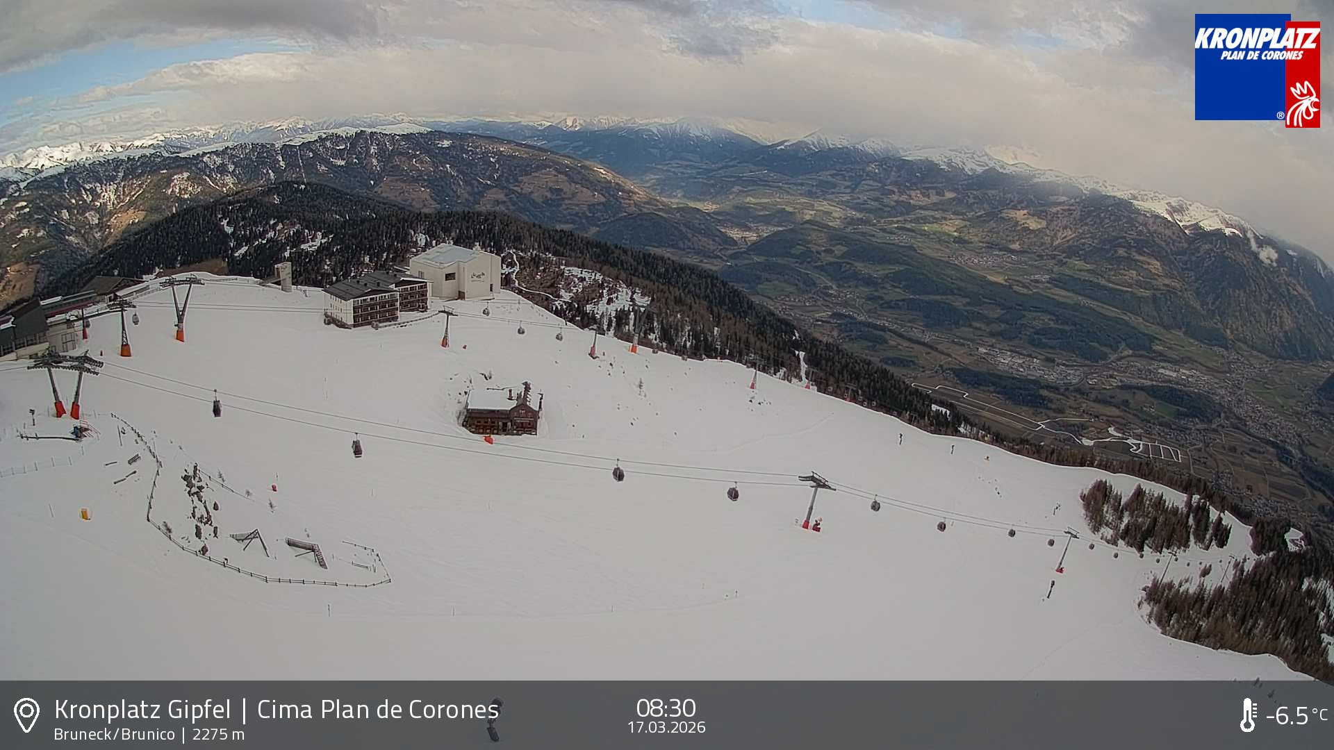 Archiv Foto Webcam Blick auf Bruneck, Kronplatz
