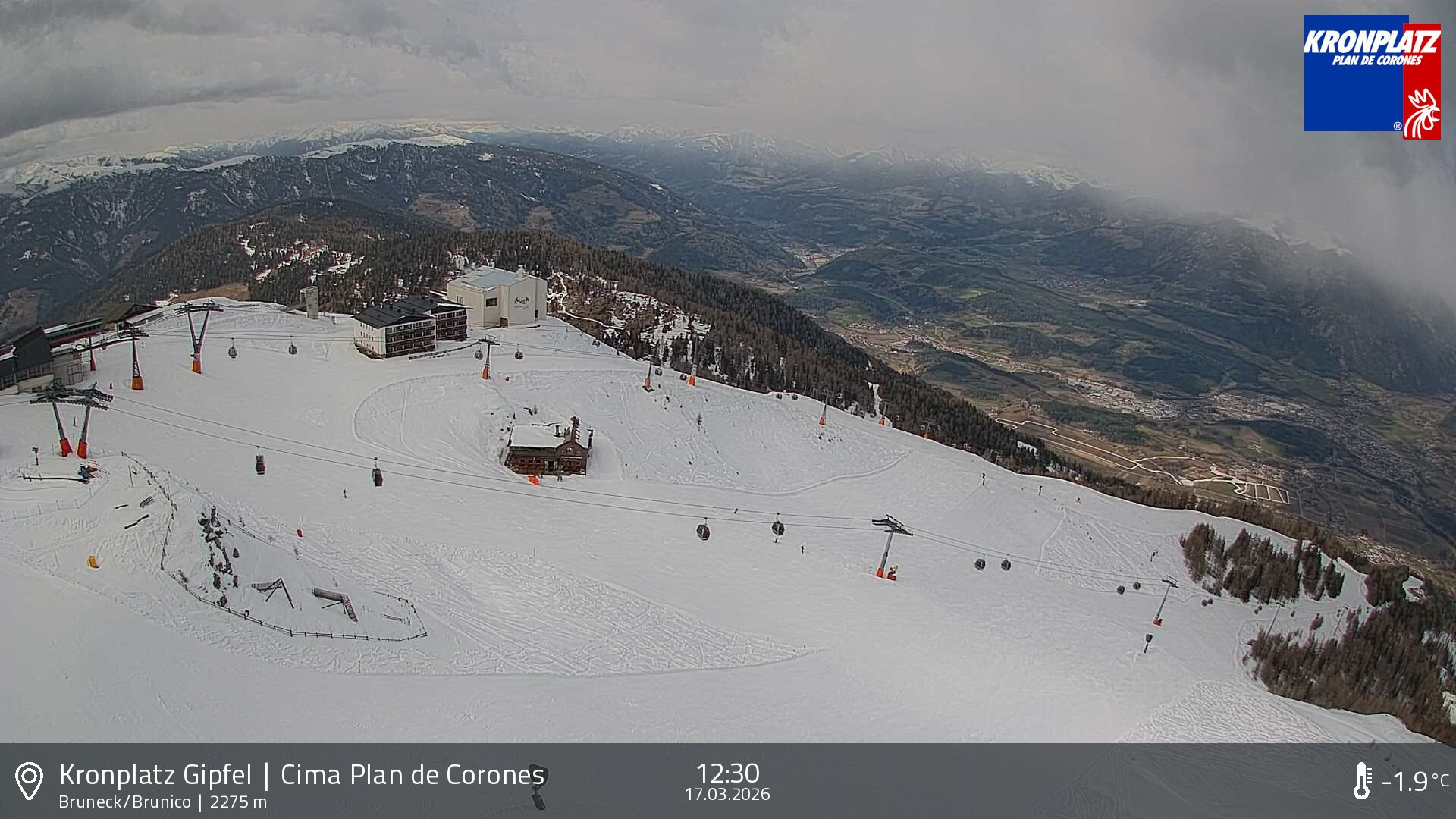 Archiv Foto Webcam Blick auf Bruneck, Kronplatz
