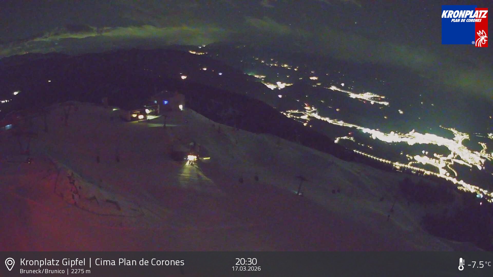 Archiv Foto Webcam Blick auf Bruneck, Kronplatz