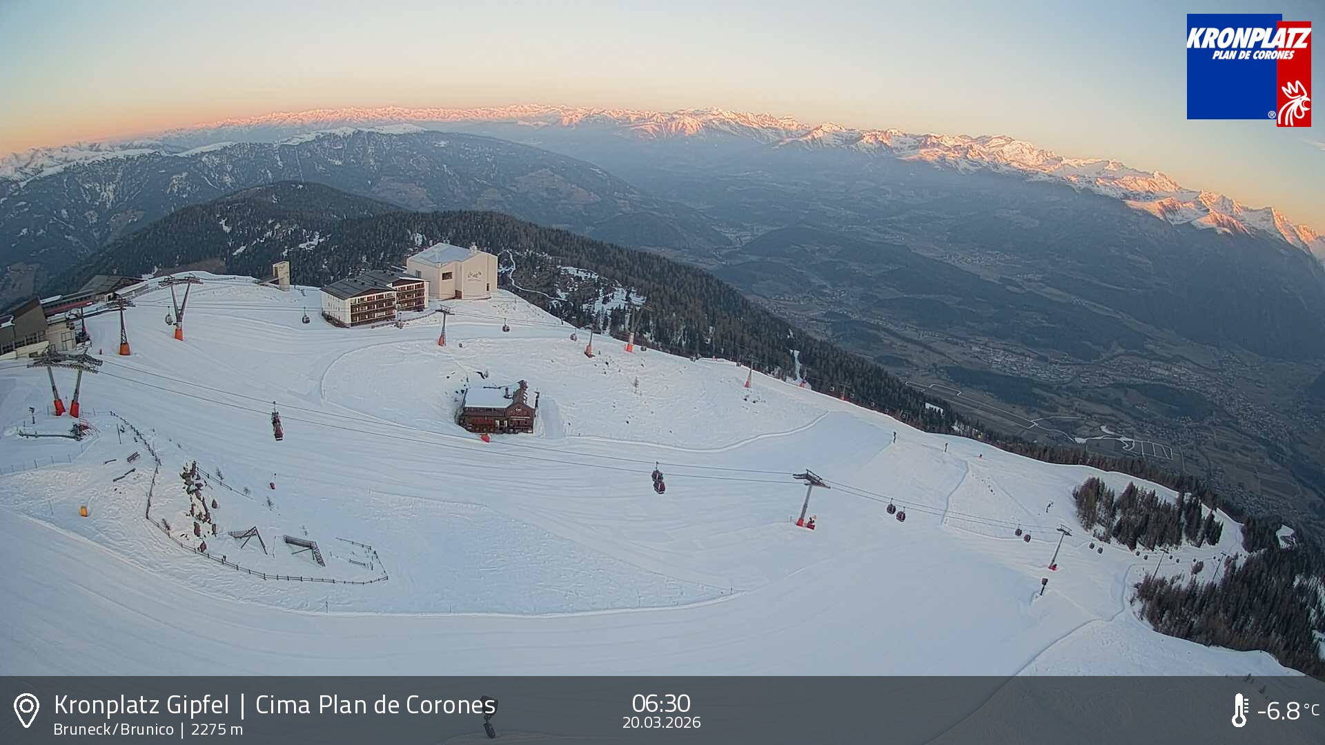 Archiv Foto Webcam Blick auf Bruneck, Kronplatz