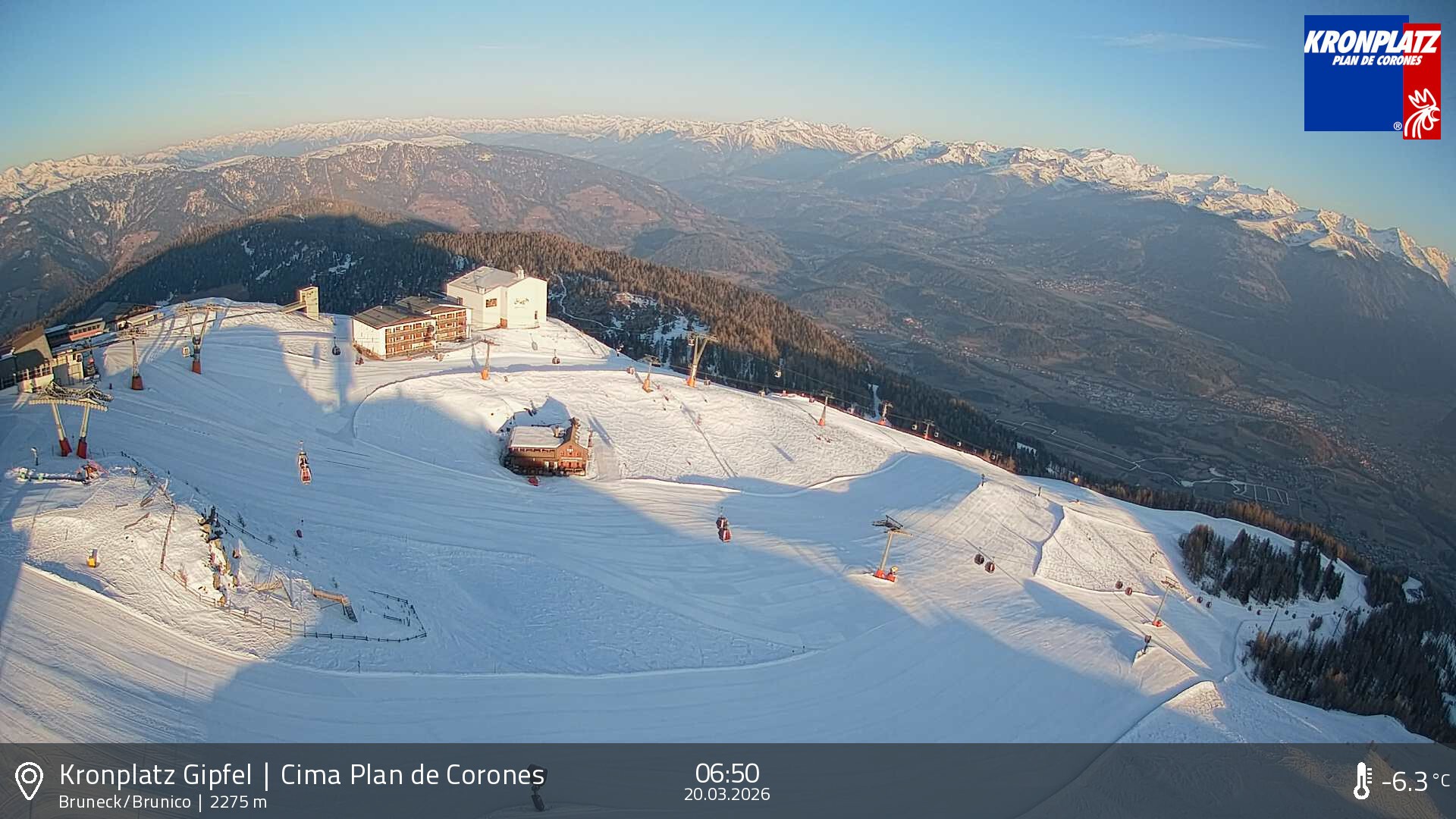 Archiv Foto Webcam Blick auf Bruneck, Kronplatz
