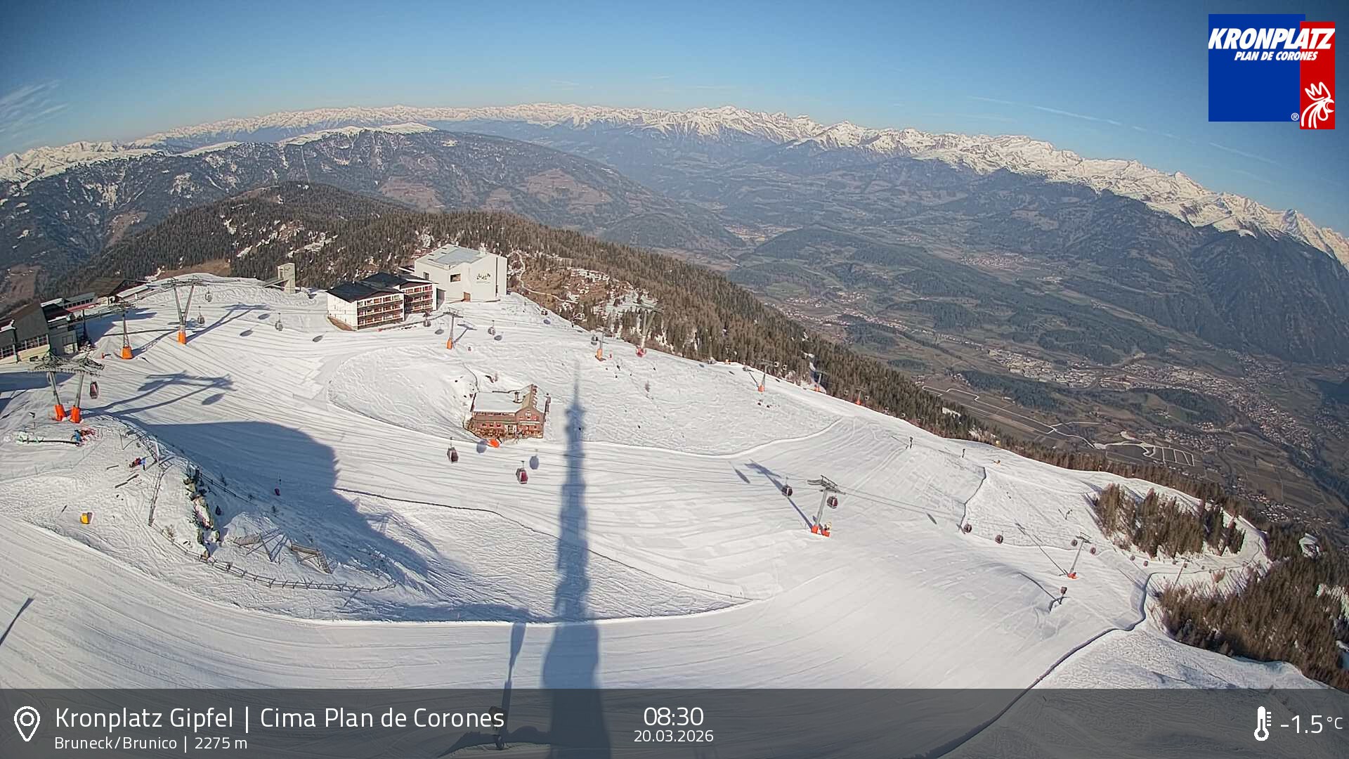 Archiv Foto Webcam Blick auf Bruneck, Kronplatz