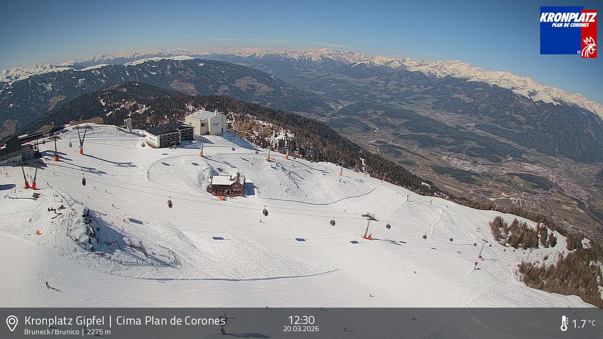 Archiv Foto Webcam Blick auf Bruneck, Kronplatz
