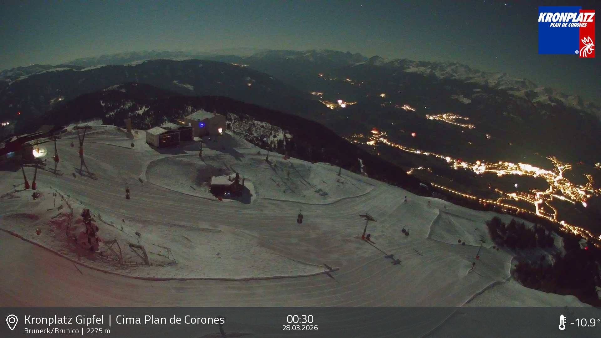 Archiv Foto Webcam Blick auf Bruneck, Kronplatz